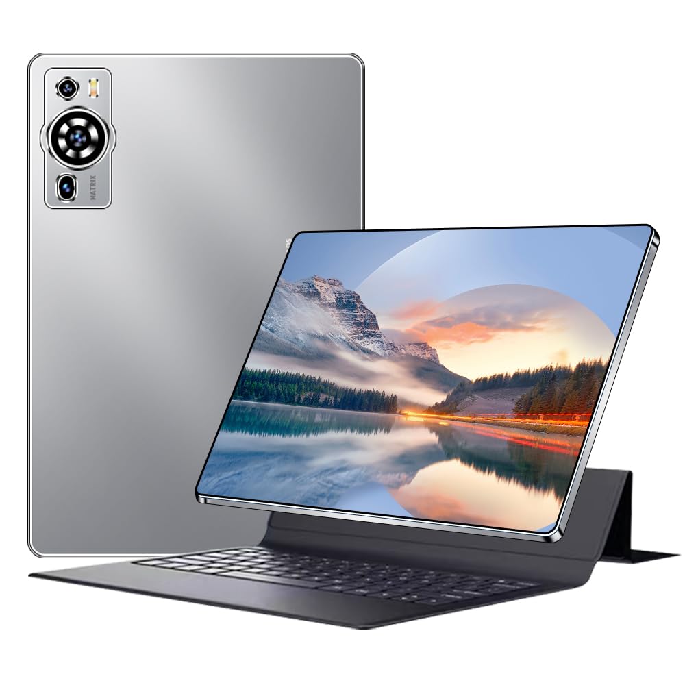 UXD 10-inch Android 13 Tablet with Keyboard & Mouse - 12GB RAM 256GB ROM, Octa-Core Processor, HD+ IPS Display, 4G LTE & WiFi 6, 8000mAh Battery - Perfect for Work, Study & Entertainment (Gray)