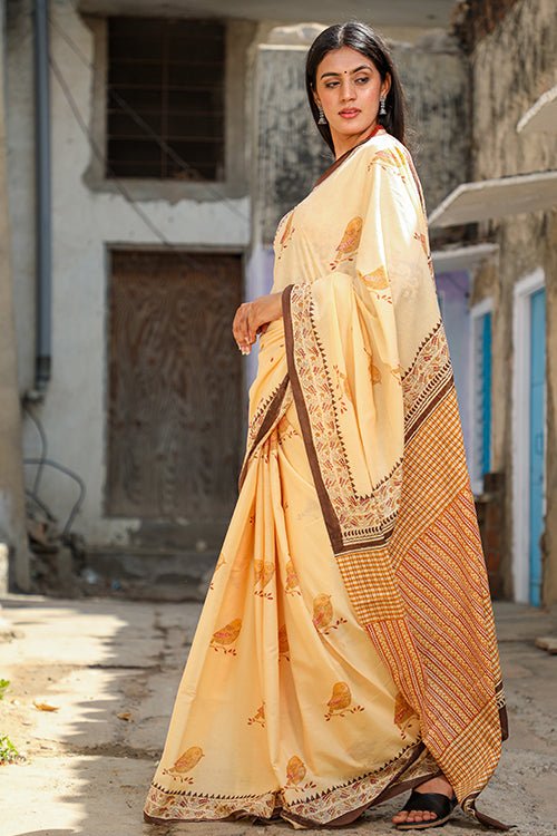 Handblock Printed Mul Cotton Saree – Traditional Indian Saree for Women | Perfect for Weddings, Festivals & Cultural Events