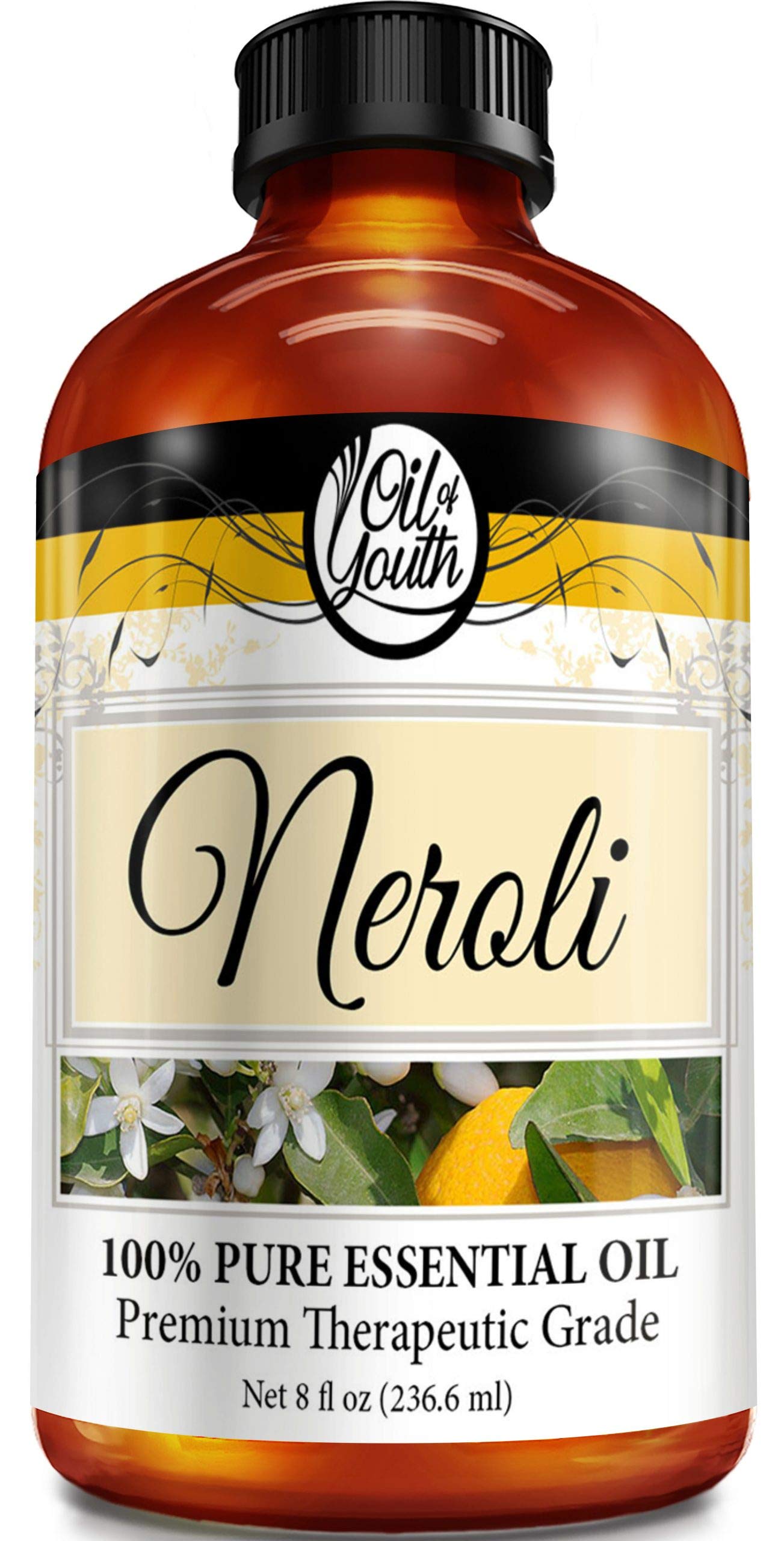 Neroli Essential Oil 8oz - 100% Pure Oil of Youth for Aromatherapy, Skincare & Relaxation - Perfect for Diffusers, Massage & DIY Beauty Products