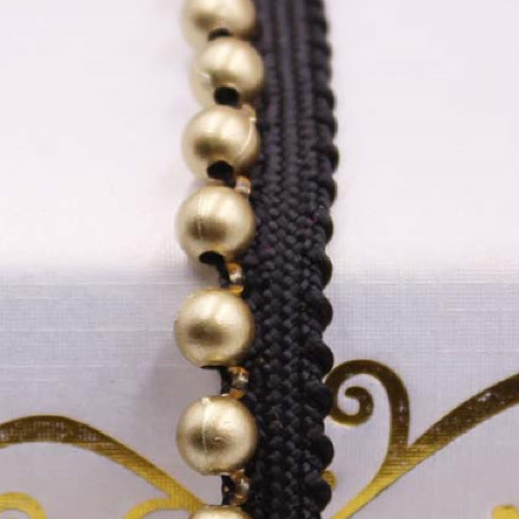 1 Yard Pearl Beaded Lace Ribbon Trim - Elegant DIY Sewing Tape for Wedding Dresses, Costumes & Craft Projects - Premium Fabric Trim for Clothing, Accessories & Home Decor