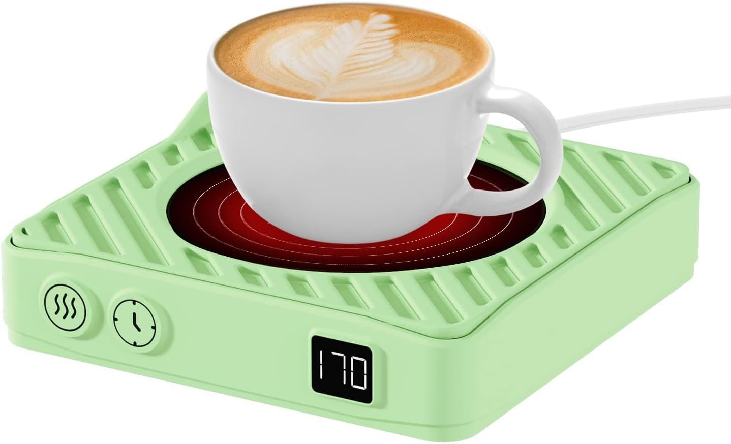 3-Temperature Adjustable Coffee Mug Warmer with Auto Shut Off (2-12 Hours) - Anti-Scalding Silicone Pad for Safe Desk Use - Perfect for Office, Home, or Dorm to Keep Coffee, Tea, and Beverages Warm All Day