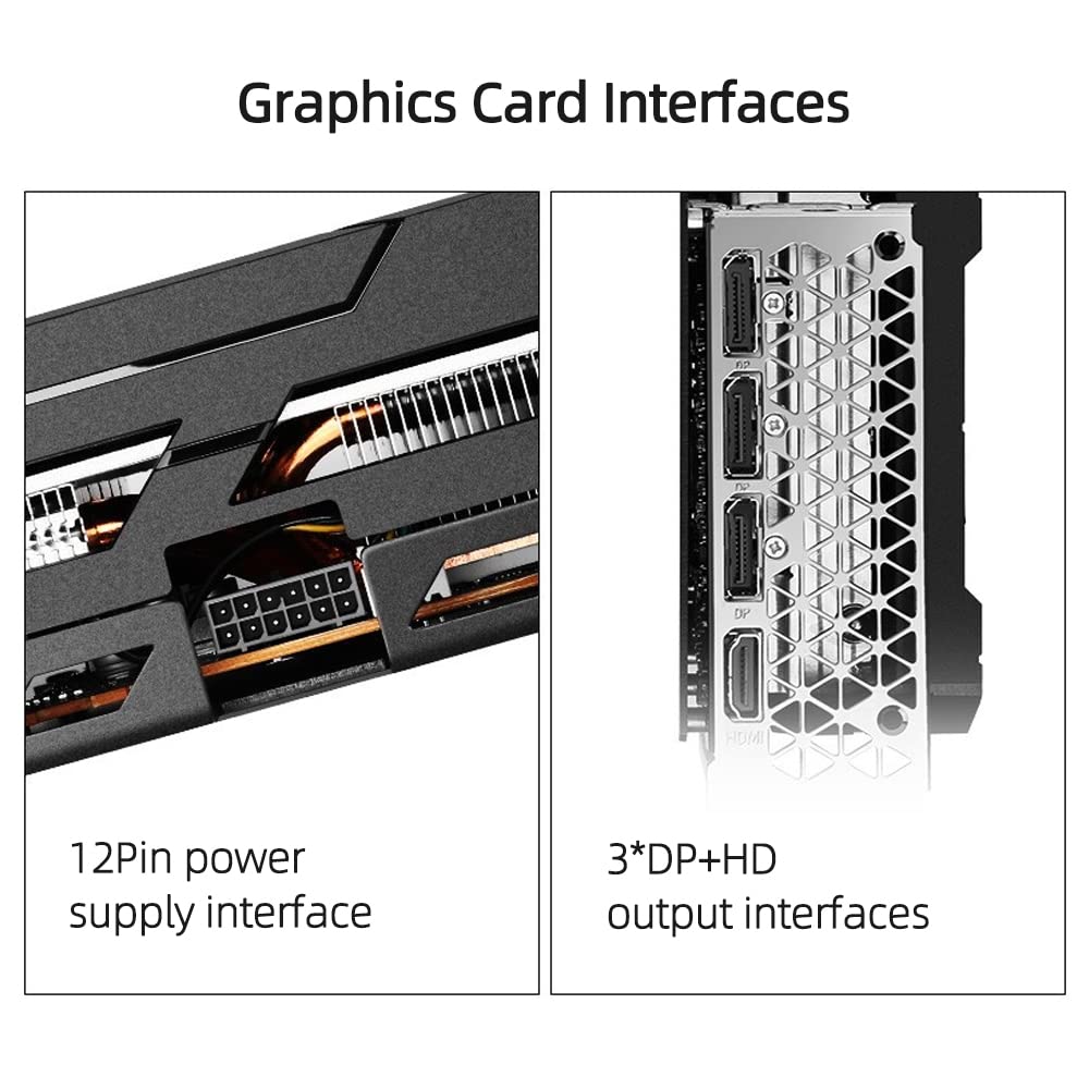 YIWENG RTX 3070 8GB GDDR6 256-bit Gaming Graphics Card - 8K Resolution Support, 3xDP + HDMI Output - High Performance Video Card for PC Gaming, VR, 4K Video Editing & Streaming