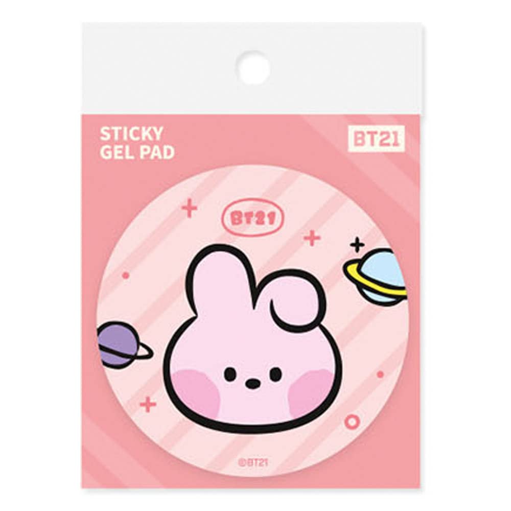 BT21 Original Minini Multipurpose Adhesive Gel Pad - Reusable Sticky Gel for Dust Removal, Car Accessories & Desk Organizers (Cooky Design) - Perfect for Home, Office & Vehicle Use