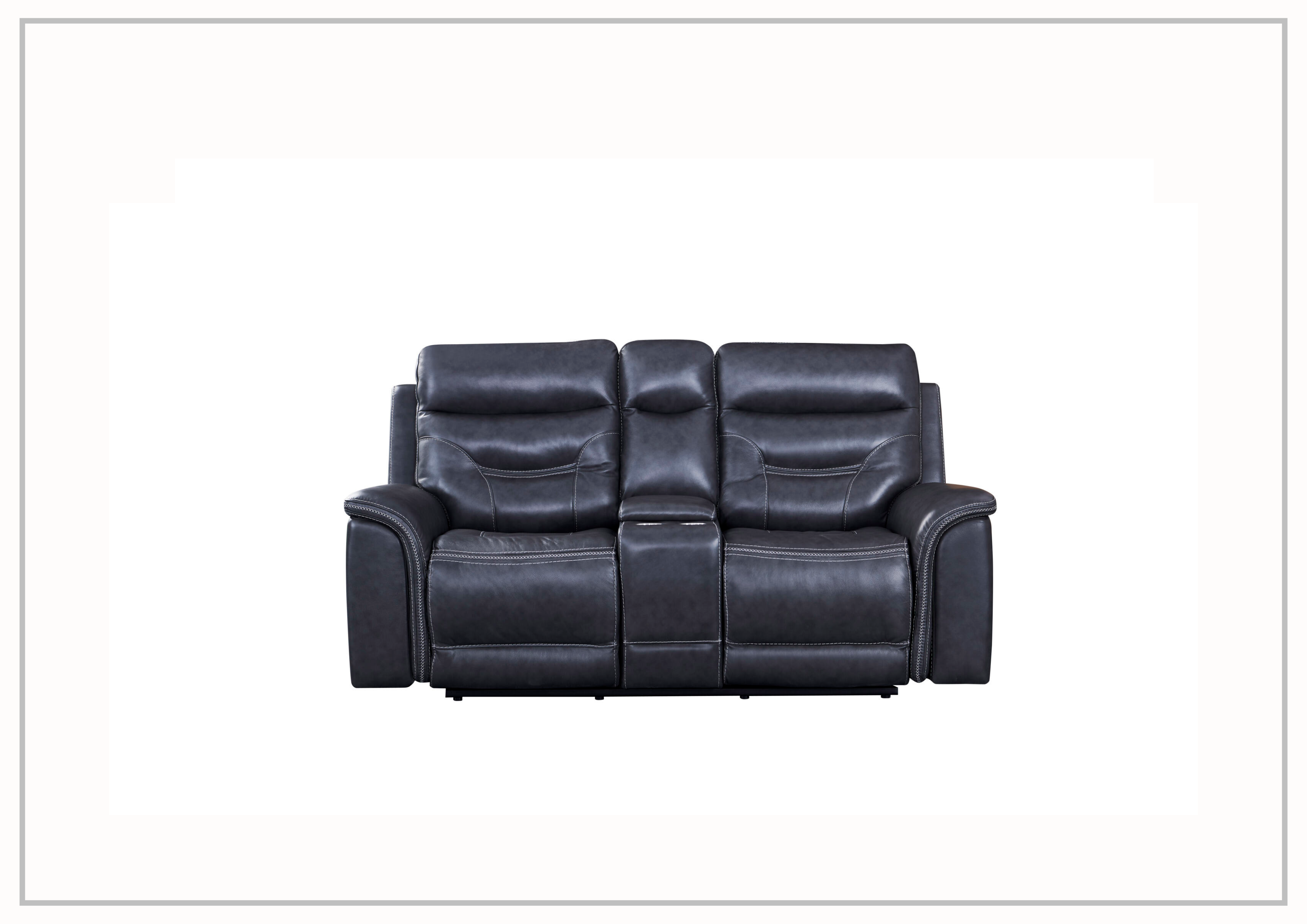 Gio Italia Baldwin Power Reclining Leather Loveseat - Genuine Leather Recliner Sofa for Living Room, Home Theater & Family Room - Comfortable Two-Seater Reclining Couch with Power Motion