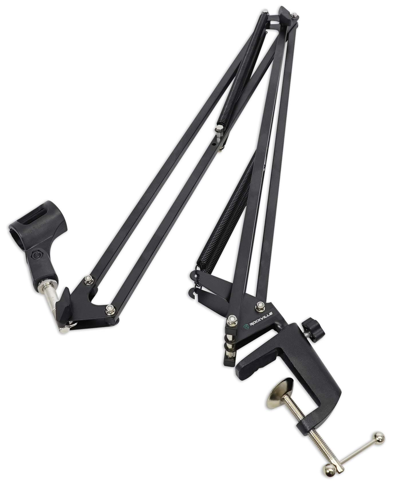 AKG Rockville DMS40 40-Inch Adjustable Microphone Boom Arm with Desk Clamp - Professional Studio Podcast USB Mic Stand & P420 Condenser Recording Microphone Bundle - Perfect for Podcasting, Streaming, Voiceovers & Home Studio Recording