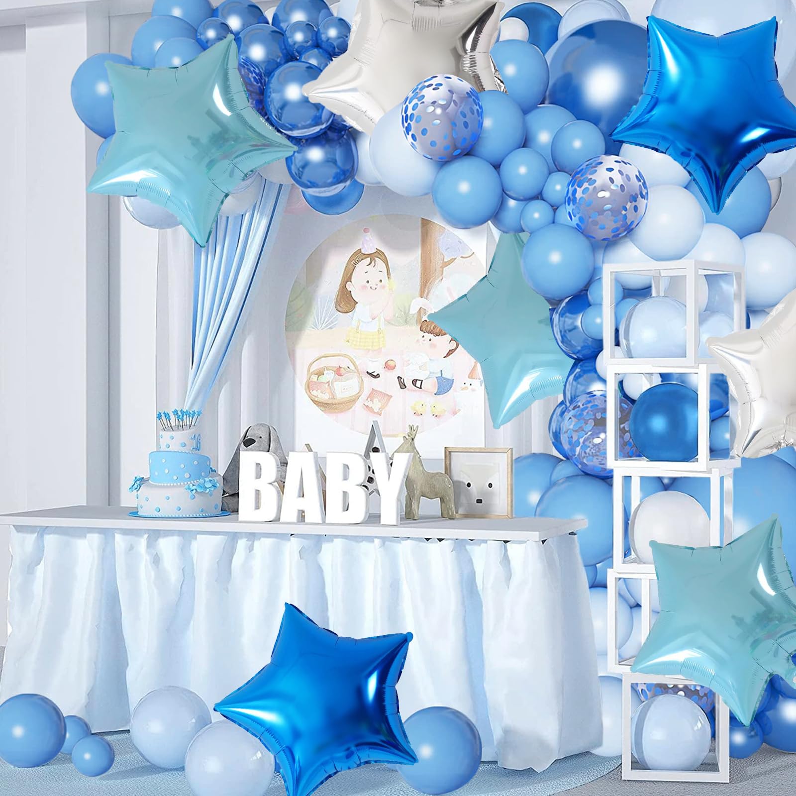 Blue Silver Foil Star Balloons 18 Inch - 10 Pack Helium Balloons for Birthday, Graduation & Wedding Decorations | Party Balloon Set for Ceiling, Backdrop & Photo Booth Decor