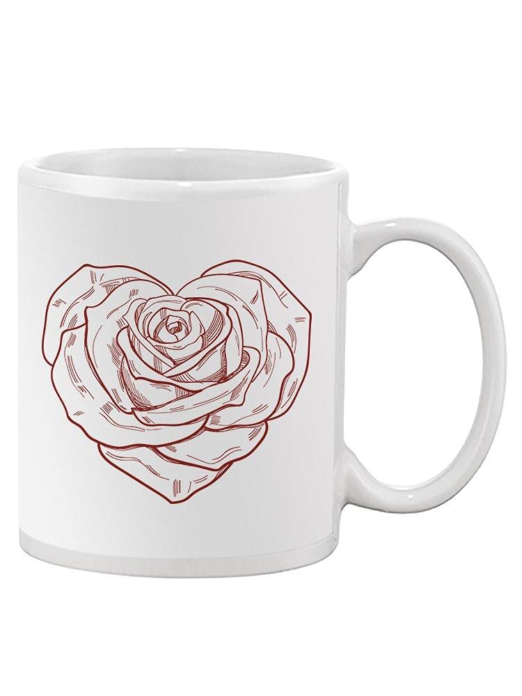 Rose Heart Mug - Romantic Coffee Cup for Couples, Valentine's Day Gift, Cute Tea Cup with Floral Design - Perfect for Anniversaries, Wedding Gifts & Cozy Coffee Moments at Home