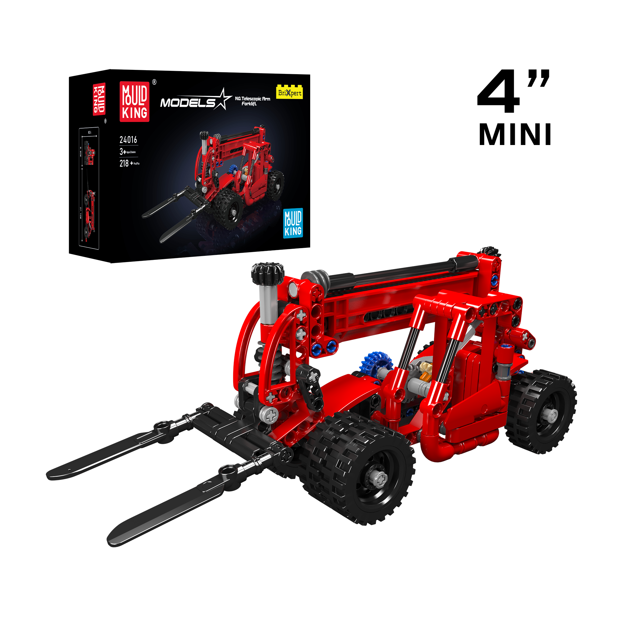 Mould King 24016 Telehandler Construction Building Blocks Toy Set - 218 PCS STEM Educational Toy for Kids | Perfect for Creative Play, Construction Projects & Gift Giving
