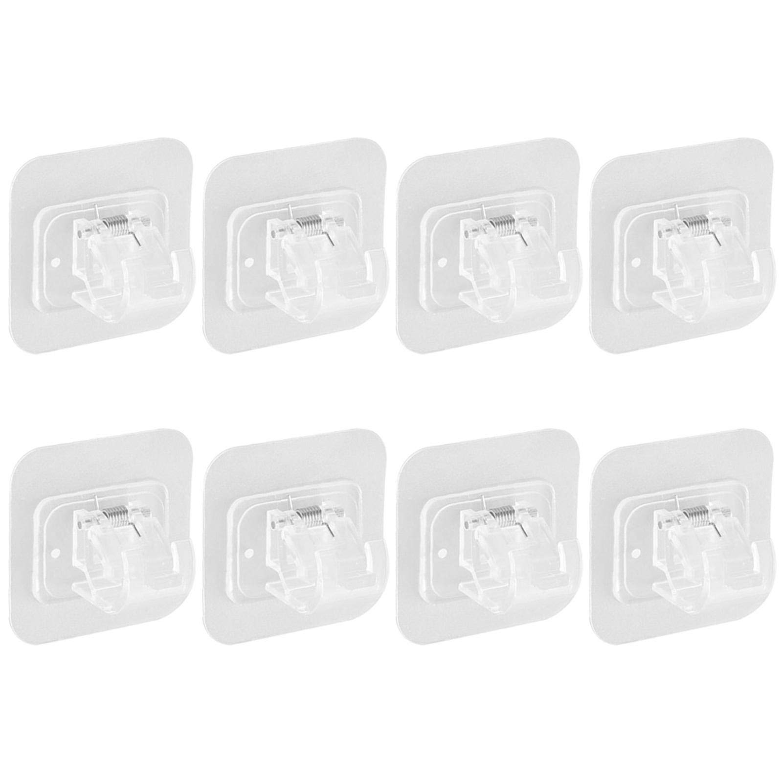 Transparent Self-Adhesive Curtain Rod Bracket - Heavy Duty Towel Rod Holder for Kitchen & Bathroom - Strong Drapery Hook & Rail Rack Fixings - Perfect for Window Treatments, Shower Curtains & Home Decor