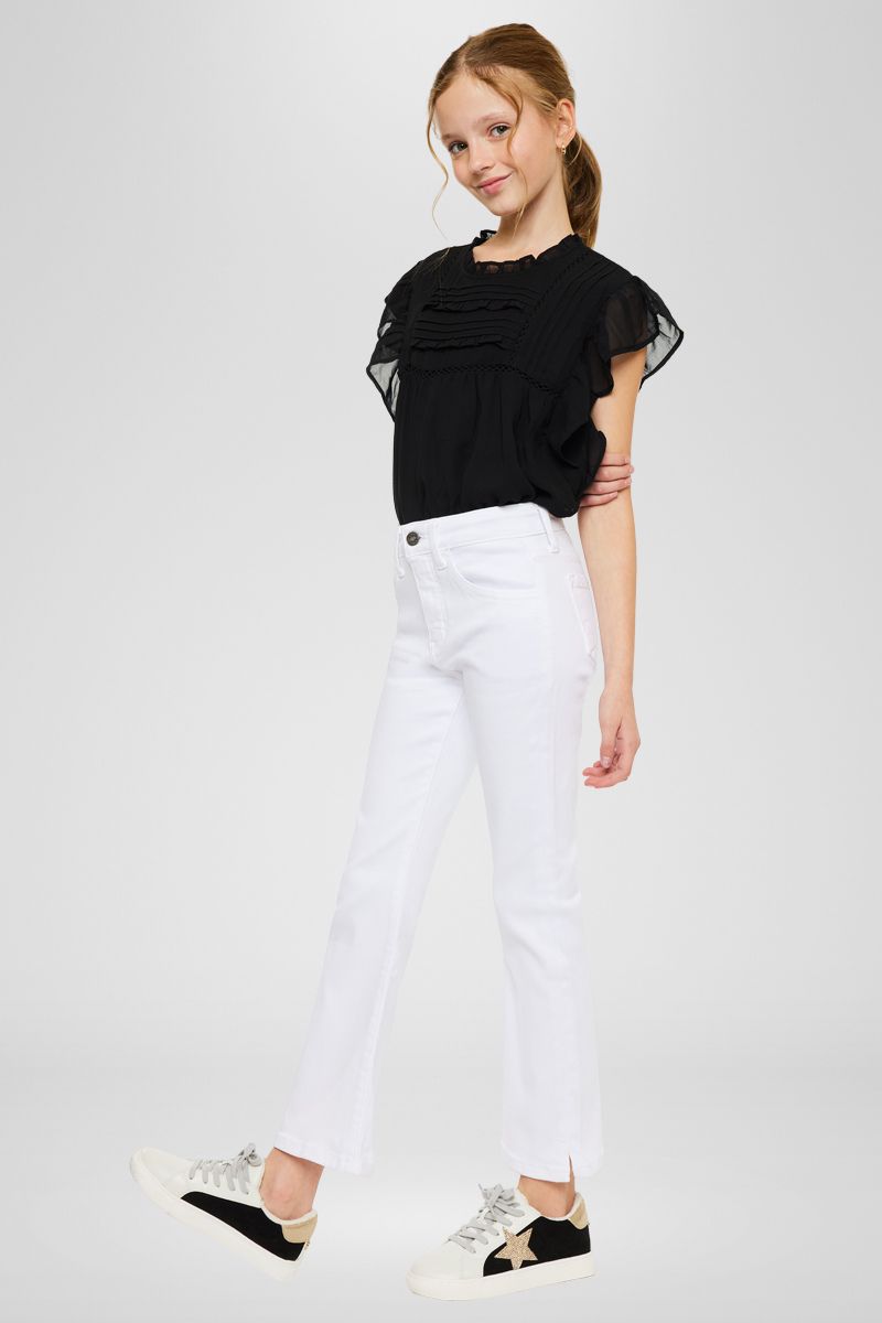 Bristol Kids High Rise Kick Flare Jeans - Trendy Stretch Denim Pants for Girls | Perfect for School, Playdates & Casual Outings