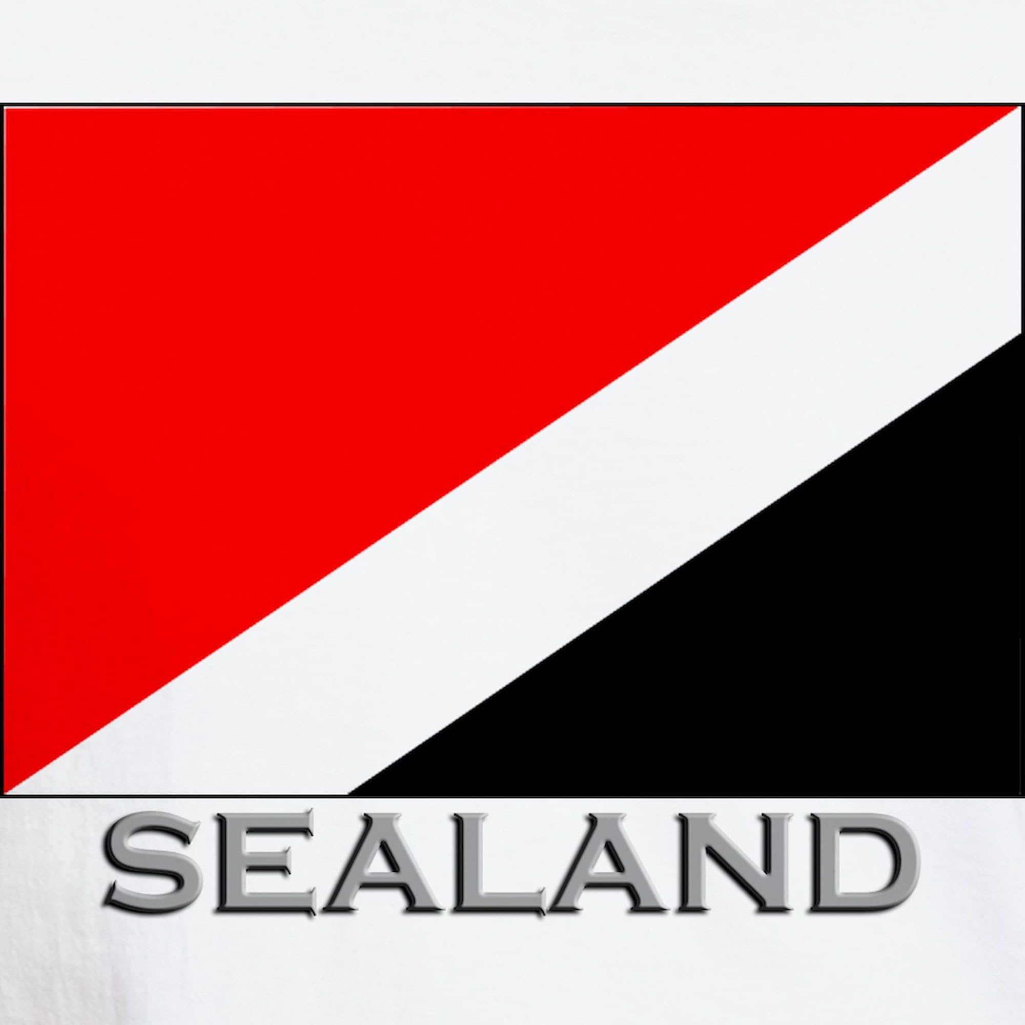 Sealand Flag Graphic White T-Shirt for Men - 100% Cotton Classic Fit Casual Tee - Perfect for Patriotic Events, Beach Outings & Everyday Wear