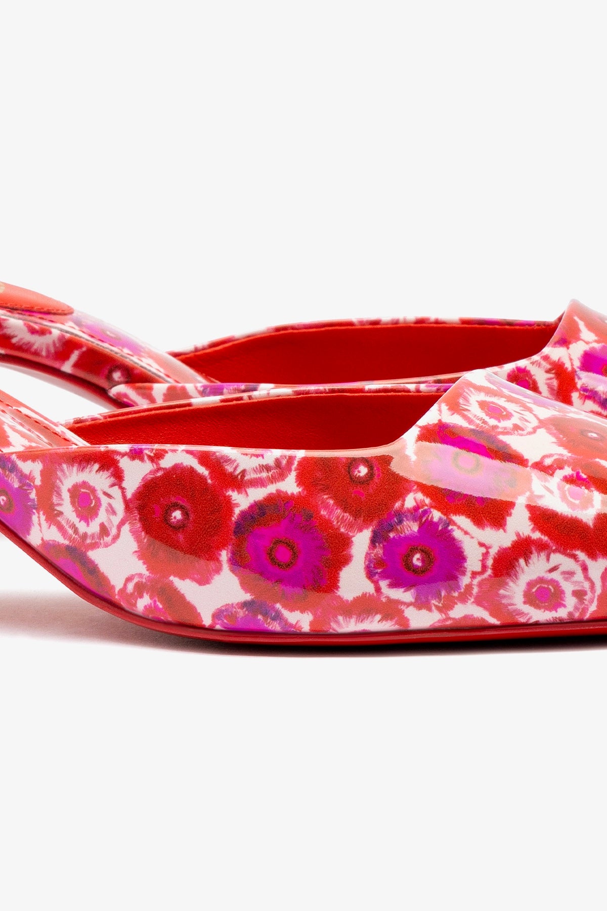 Larroudé x Jonathan Cohen Amal Mule - Red Abstract Printed Patent Leather Women's Shoes | Fashionable & Comfortable for Parties, Weddings & Evening Events
