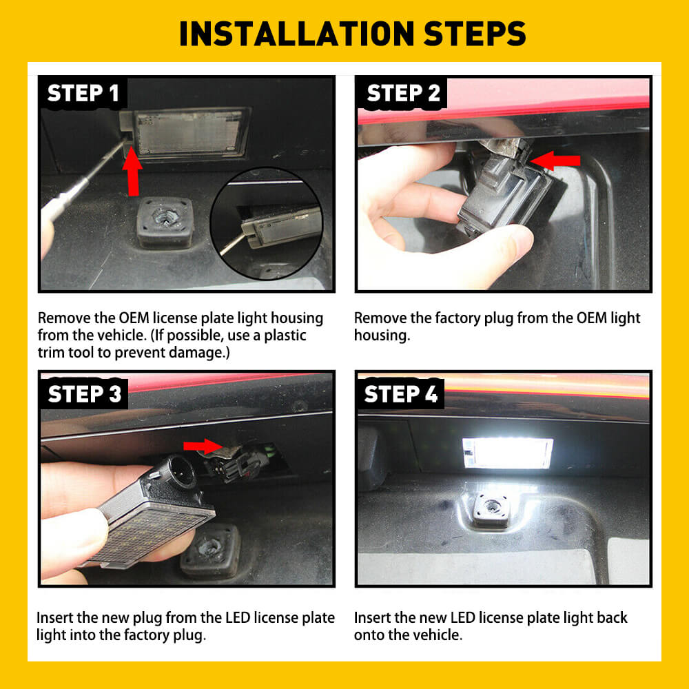 14-21 Dodge Durango LED License Plate Light Assembly - Xenon White Tag Lamp Replacement (Perfect for Night Driving & Enhanced Vehicle Appearance)