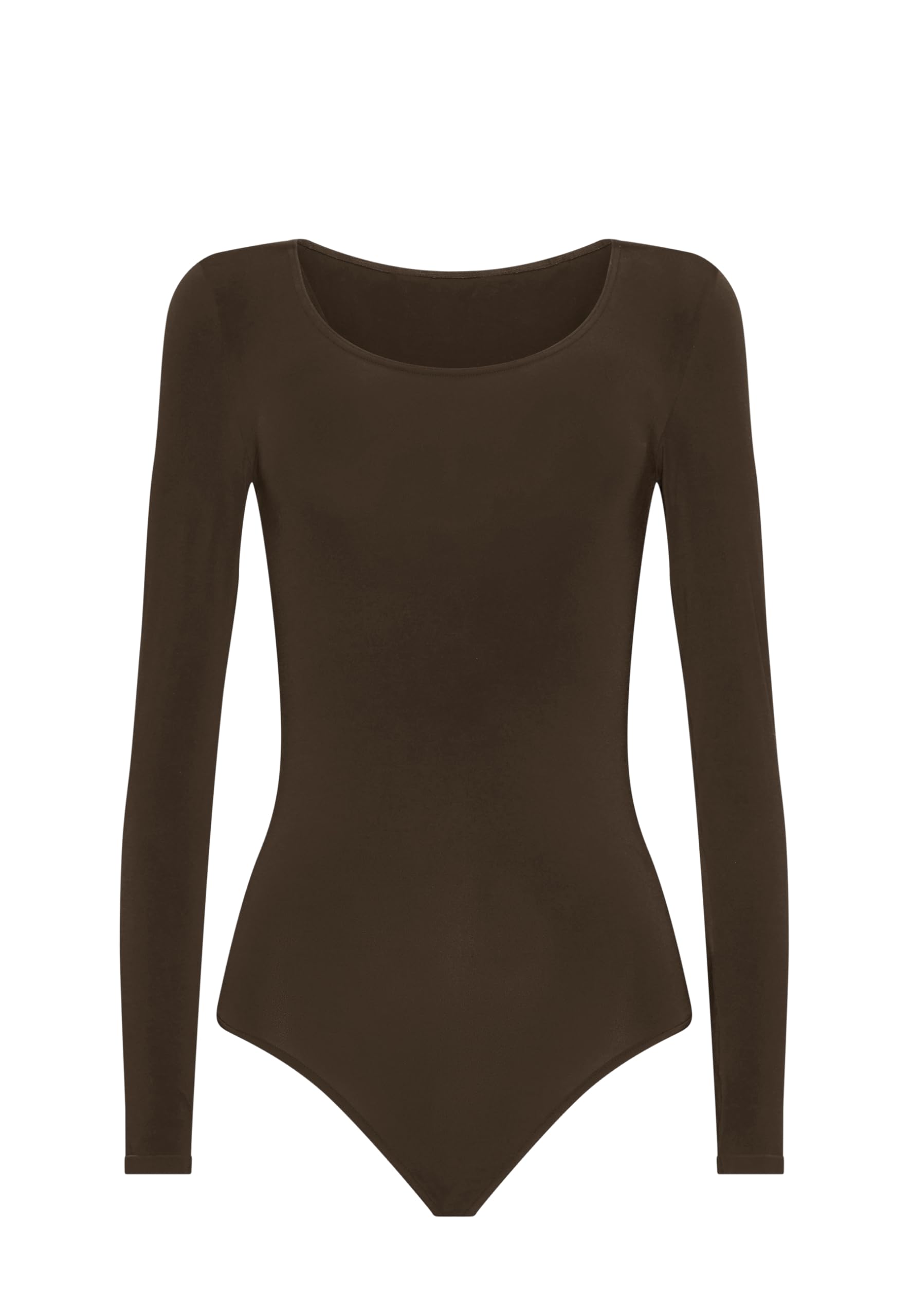 Wolford Buenos Aires Women's Long Sleeve Sheer Silky Bodysuit - Seamless Crew Neck String Body Slim Fit for Date Night & Special Occasions