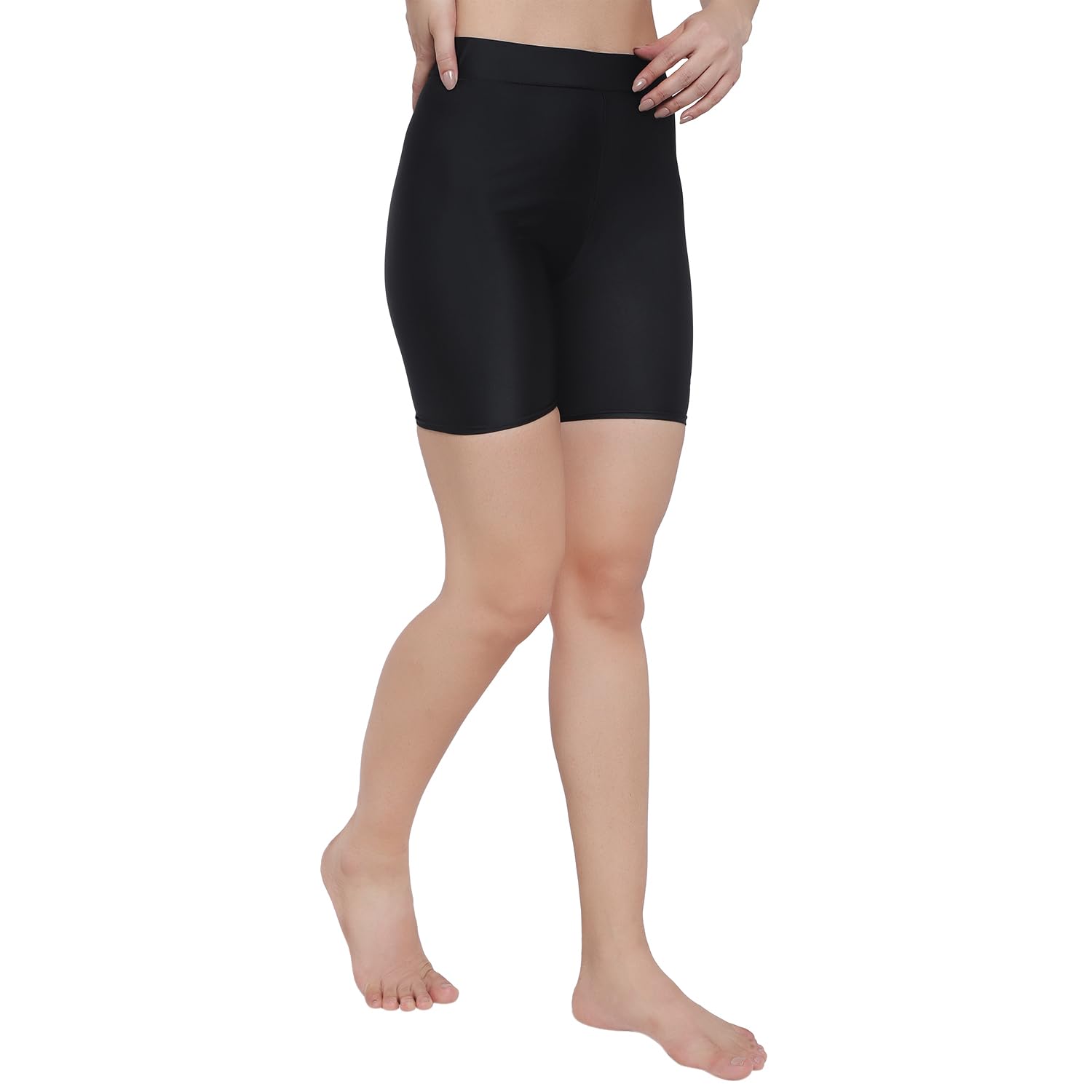 Women's High Waist Compression Shorts - Breathable Nylon Workout Tights for Cycling, Running, Yoga & Fitness | Gym, Dance, Swimming & Sports Activities | Stretchy & Stylish Activewear