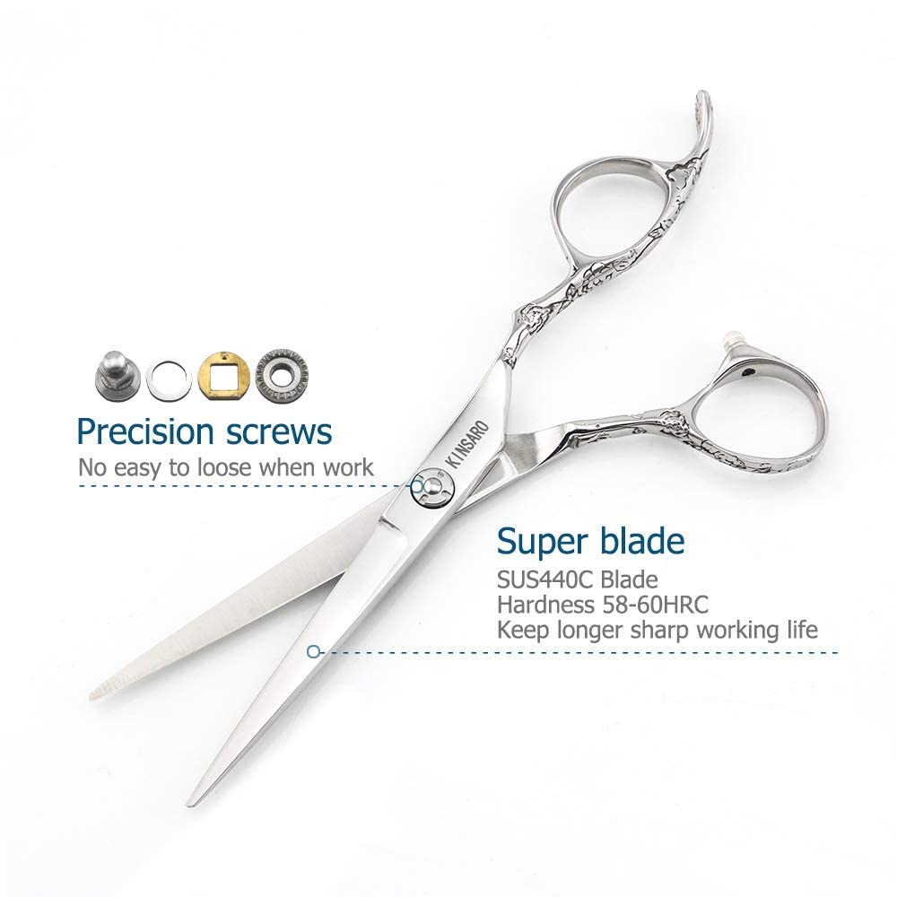 Professional 6 Inch Hair Cutting & Thinning Scissors Set - Barber Shears for Precision Styling, Trimming & Layering - Salon & Home Use - Kinsaro