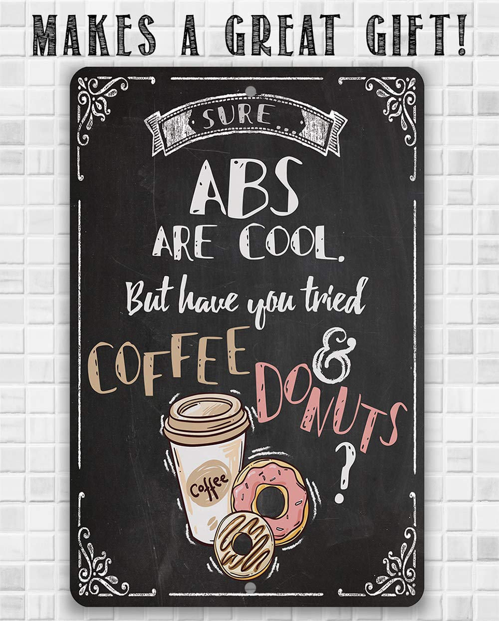 Stylish Metal Coffee Bar Sign - 12x18 Inch Durable Indoor/Outdoor Decor for Coffee Lovers | Perfect for Kitchen, Dining Room & Coffee Table Display | Unique Home Gift Idea