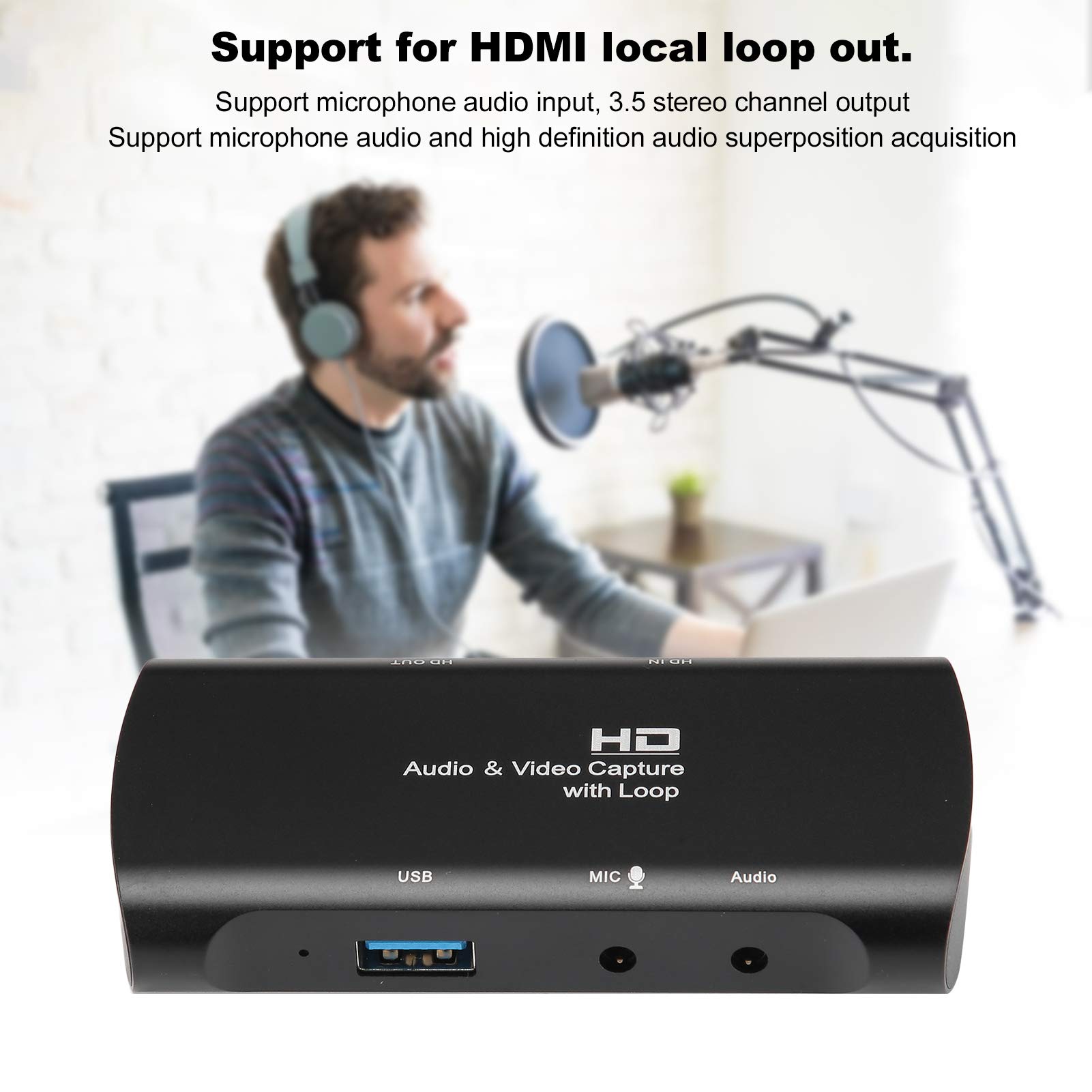 Ciciglow Z27 4K Video Capture Card with Loop Out - 1080P/4K HDMI Audio Video Recorder for Streaming, Gaming & Recording - Perfect for Twitch, YouTube & Live Broadcasts
