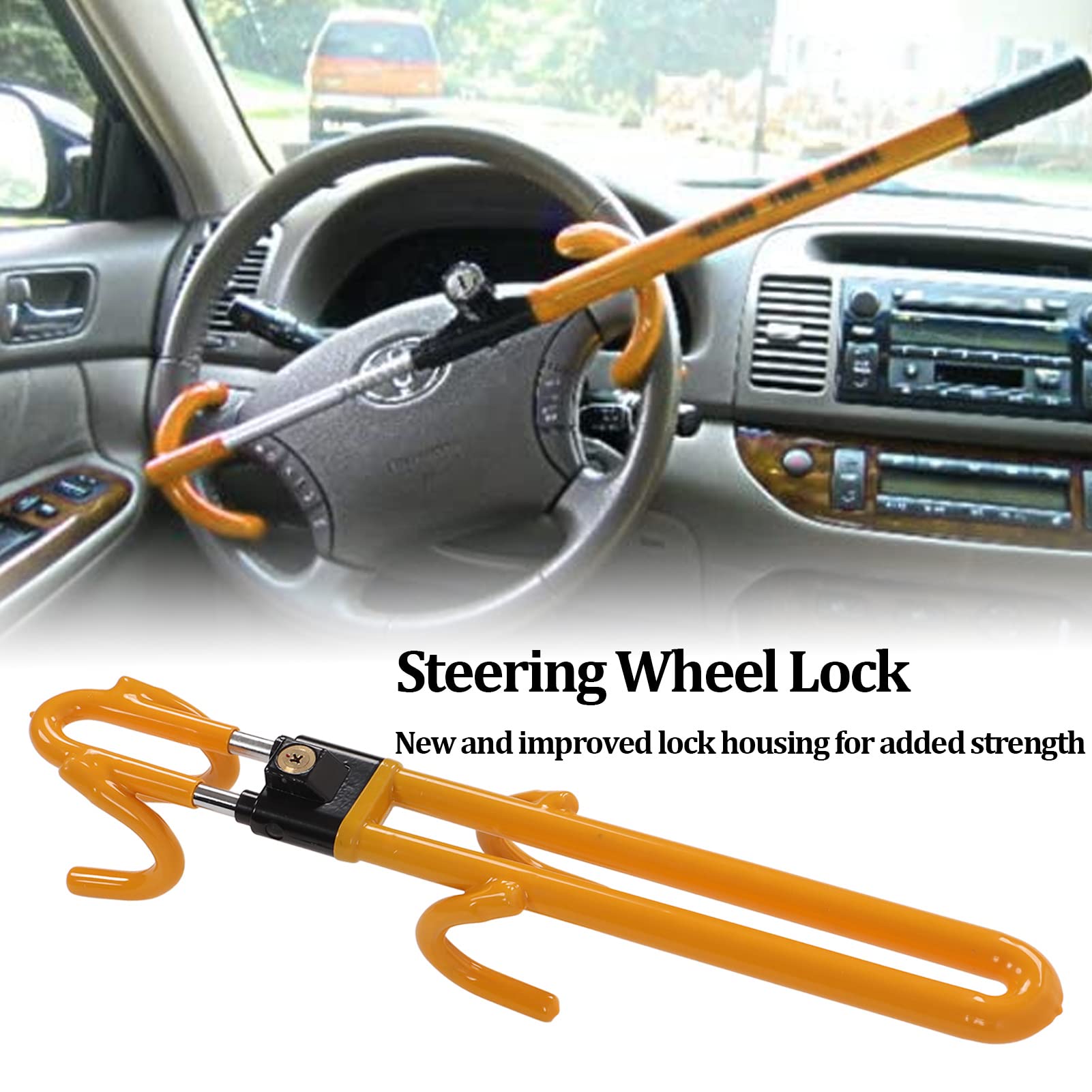 Universal Car Steering Wheel Lock Anti-Theft Device - Heavy Duty Security Lock for Cars & Trucks | Prevent Vehicle Theft for Parking & Travel Safety