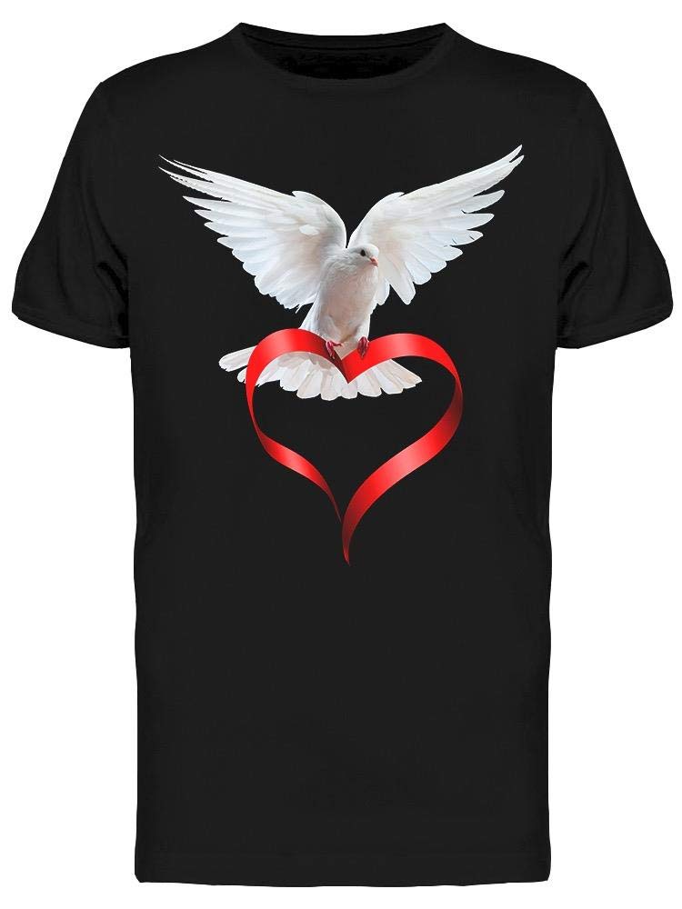 Stylish Red Ribbon Bird Print T-Shirt for Men - Casual Comfort Fit Cotton Tee - Perfect for Everyday Wear, Outings & Street Fashion