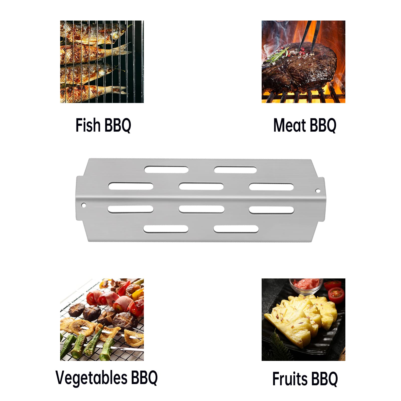 Kalomo Stainless Steel Grill Flavorizer Bars Replacement Parts for Weber Genesis II E-310 E-335 S-335 & LX S-340 - 17 Inch Heat Deflectors (Compatible with 66032 66040) - Durable BBQ Accessories for Backyard Grilling & Outdoor Cooking