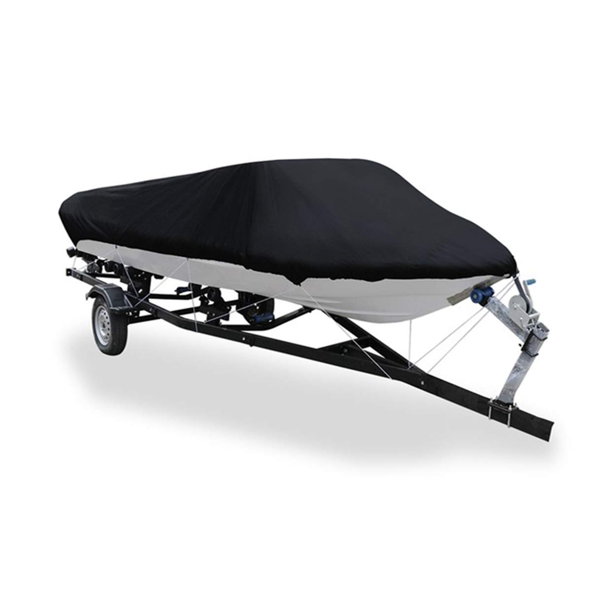 Heavy Duty 420D Waterproof UV-Resistant Boat Cover - Fits V-Hull, Tri-Hull, Pro-Style, Fishing & Bass Boats - All-Weather Protection for Trailering & Storage