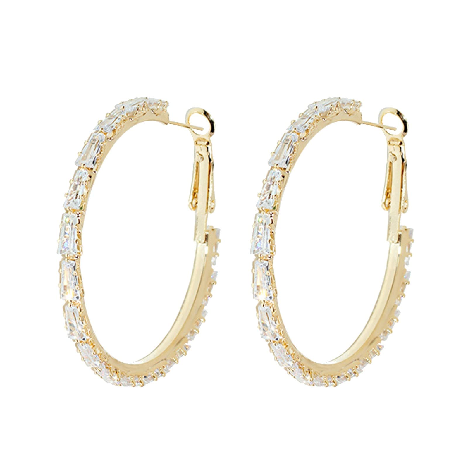 Big Hoop Earrings for Women - Bohemian Sparkle Rhinestone Wrapped Dangle Huggie Earrings | Christmas & Birthday Gift Idea | Perfect for Parties, Weddings & Date Nights