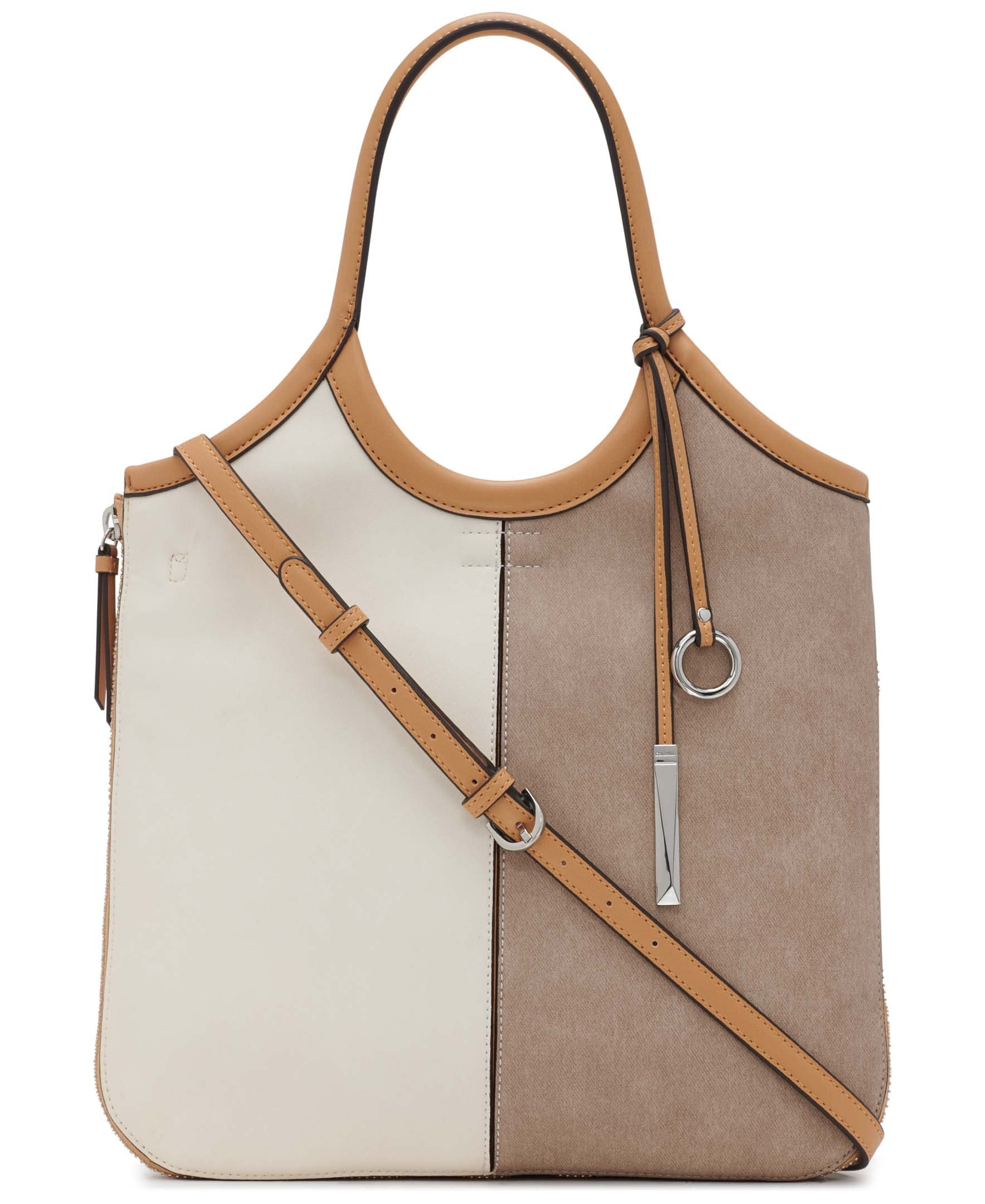 Calvin Klein Gabrianna Novelty Slim Side Zip Tote Bag for Women | Stylish & Functional Handbag for Work, Travel & Everyday Use