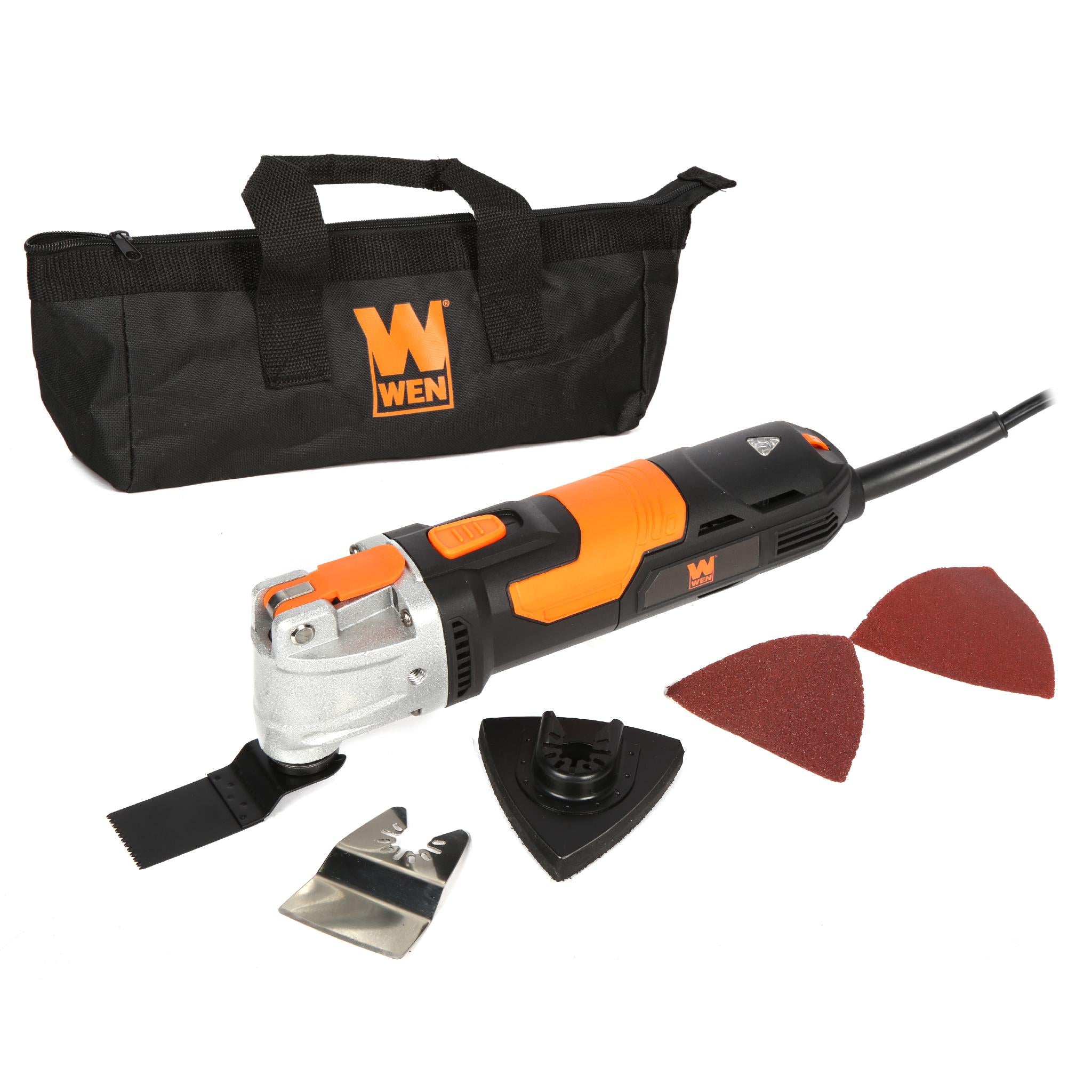 WEN MT3537 3.5A Multi-Function Oscillating Tool Kit with 6 Accessories & Carrying Case - Perfect for Woodworking, DIY Projects, and Home Renovations