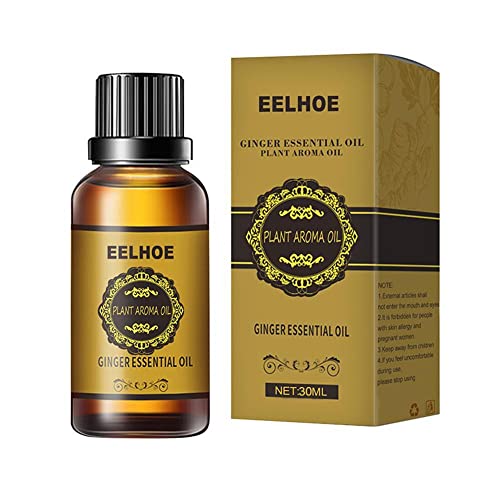 10ml/30ml Pure Natural Ginger Essential Oil for Aromatherapy, Massage, Pain Relief & Relaxation - Herbal Plant-Based Body Oil for Muscle Soothe, Stress Relief & Skin Care