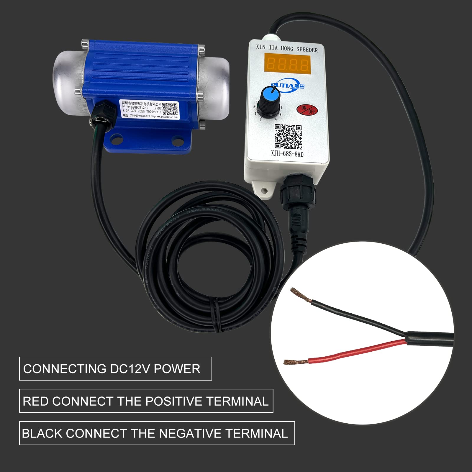 12V 30W DC Brushless Miniature Motor - 7000 RPM Speed Regulation with Digital Display, Aluminum Alloy for Massage Beds & Vibrators | Home Spa, Physical Therapy, Relaxation Equipment