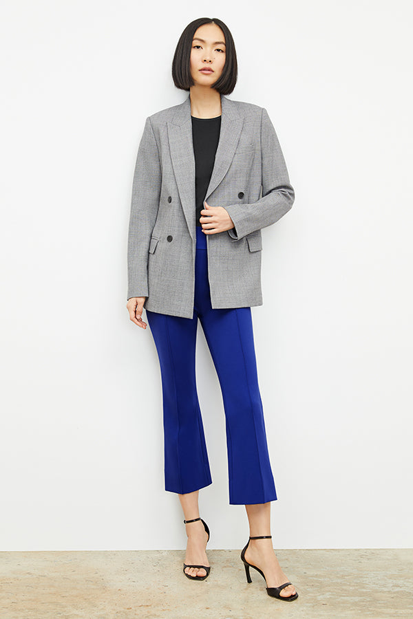 Allyn Kick Flare Pant - Butter Ponte Fabric in Electric Blue | Women's Stretchy Bootcut Pants for Work & Casual Wear