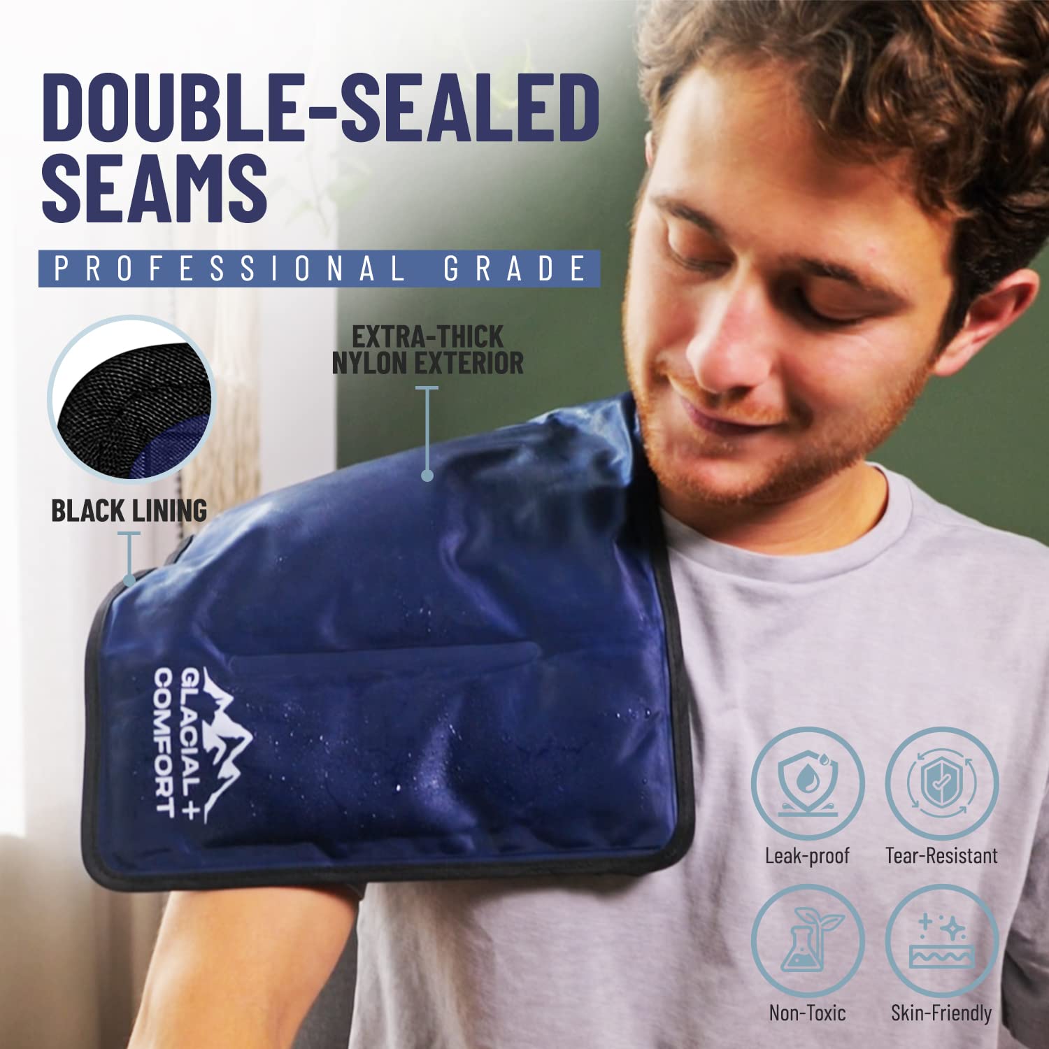 Glacial Comfort Gel Ice Pack for Injuries - Reusable Cold Therapy Pads (12