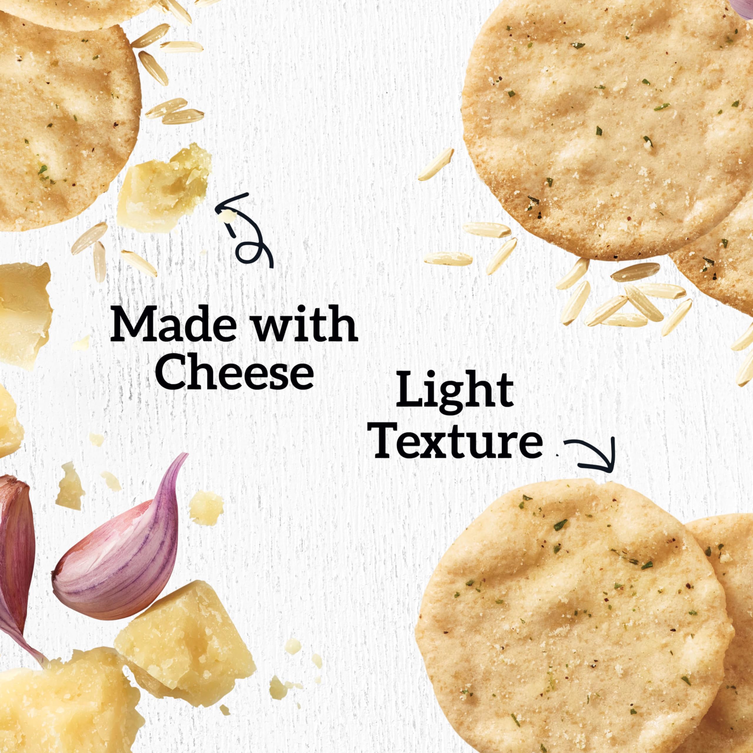 Gluten Free Parmesan & Garlic Rice & Cheese Snacks - 6 Pack (3.5 oz Each) | Bulk Healthy Crackers for Parties, School Lunches & On-the-Go Snacking