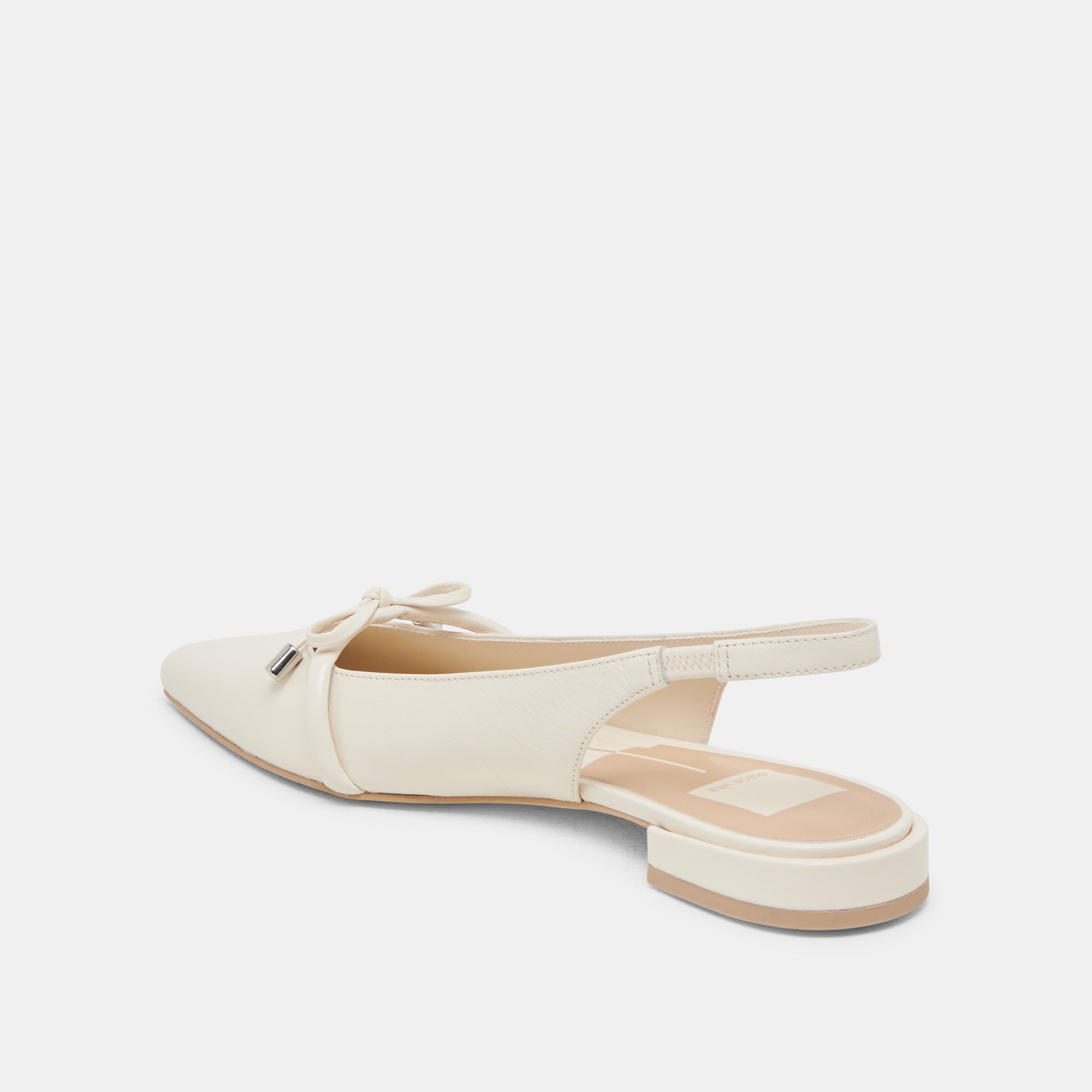 PAYGE Women's Off-White Crinkle Patent Leather Ballet Flats - Comfortable & Stylish Shoes for Work, Office & Casual Wear