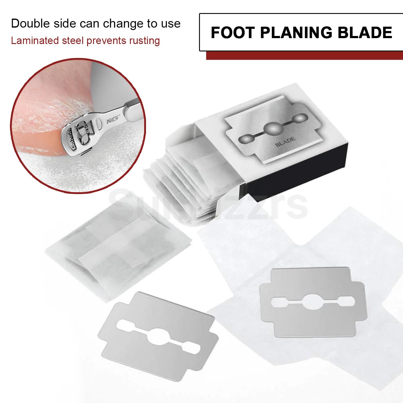 Sunkizzrs® 40-Piece Stainless Steel Replacement Blades for Corn Planer, Callus Remover & Pedicure Tools – Durable Foot Skin Shaver Blades for Smooth Heels & Professional Pedicure Care
