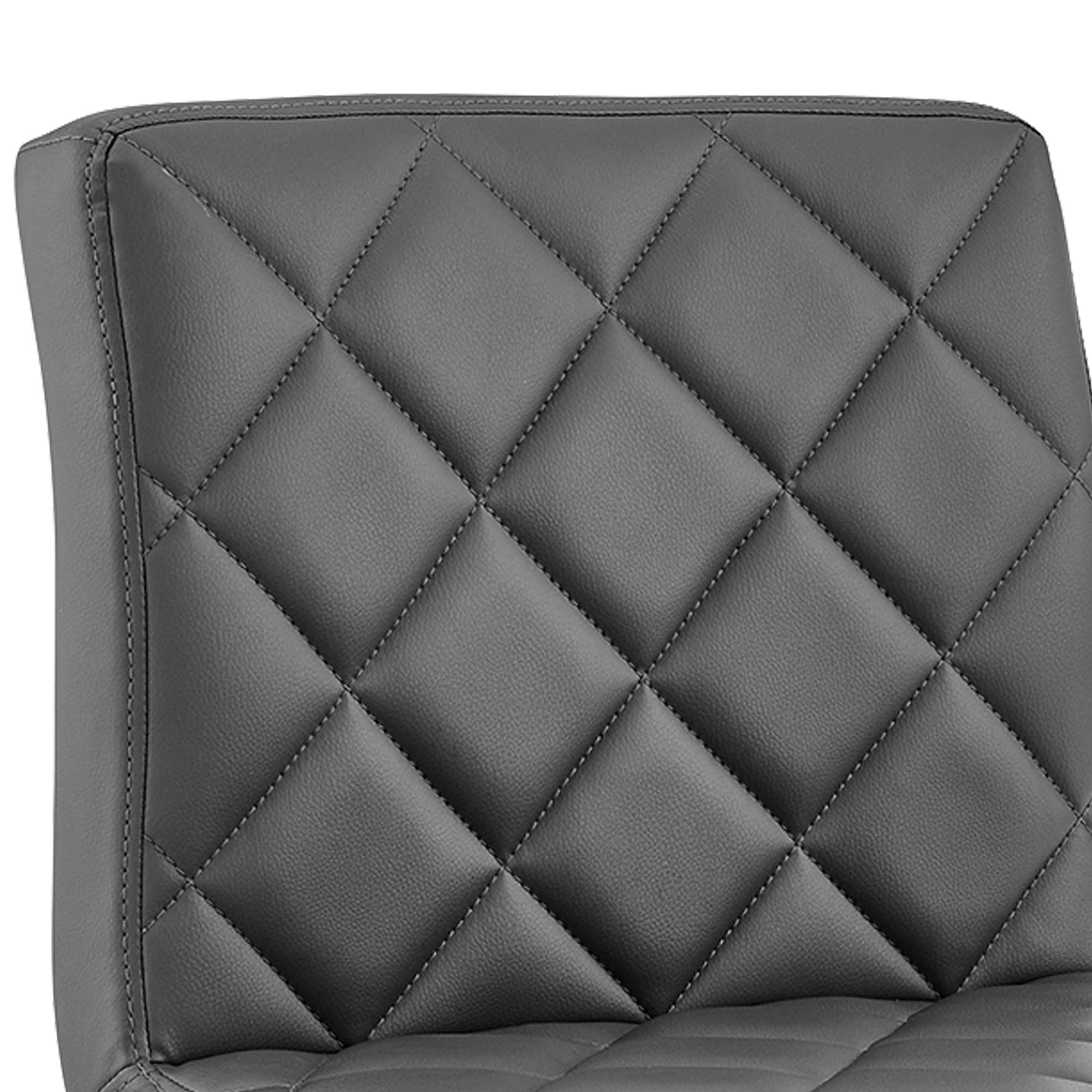 Benjara 20-Inch Metal and Leatherette Swivel Bar Stool - Gray and Silver - Modern Counter Height Stool for Kitchen Island, Bar, or Dining Room