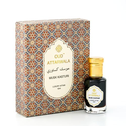 Premium Musk Kasturi Attar (12ml) - Long Lasting Roll On Perfume Oil | Alcohol-Free Unisex Fragrance | Authentic Arabic Scent for Men & Women | Perfect for Daily Wear, Special Occasions & Gift Giving