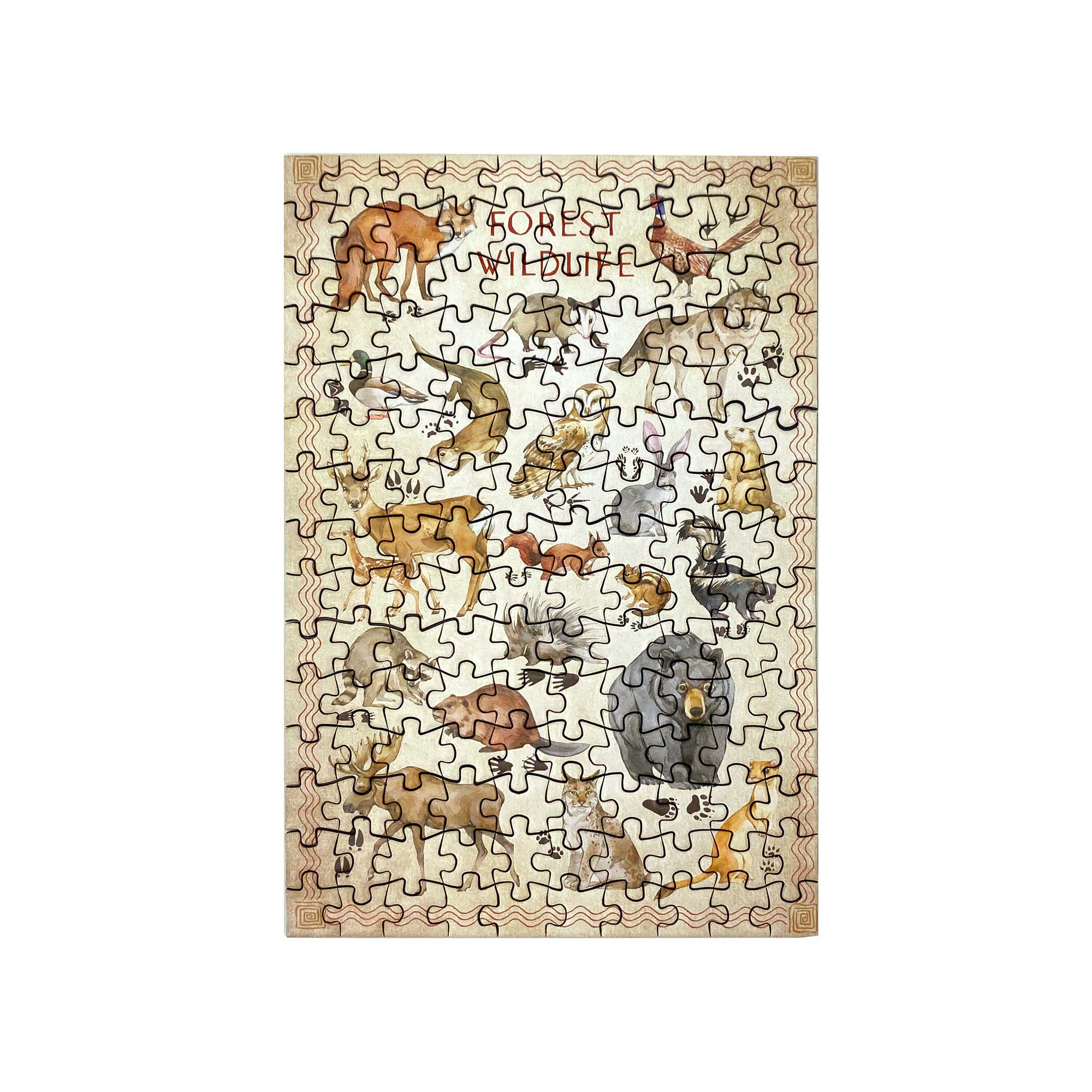 Forest Wildlife Mini Puzzle - 100 Piece Wooden Animal Jigsaw Puzzle for Kids & Adults - Perfect for Family Game Night, Classroom Activities & Relaxation