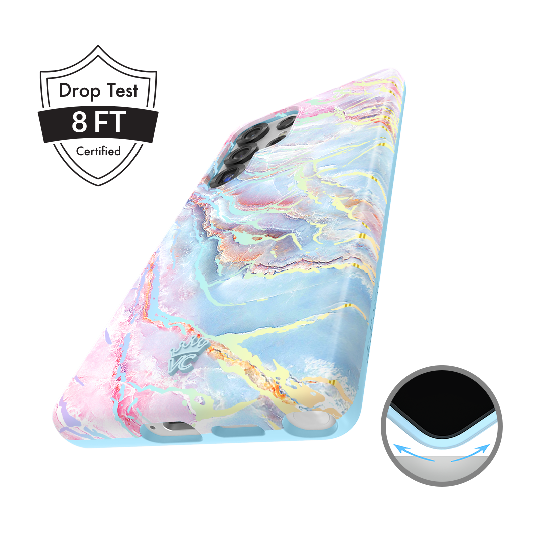 Holo Moonstone Marble Phone Case for Samsung Galaxy S21/S22/S23 - Protective Slim Cover with Unique Marble Design | Perfect for Everyday Use, Work & Travel