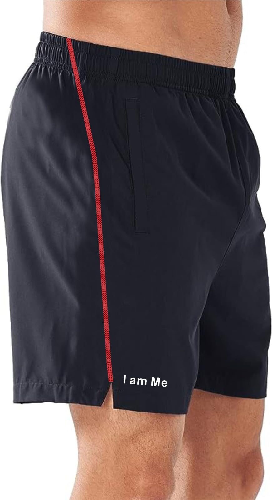JUST RIDER Men's Quick-Dry Polyester Yoga & Running Shorts with 2 Zipper Pockets & Back Loop - Lightweight Gym Workout Shorts for Summer Sports, Jogging, and Active Lifestyle