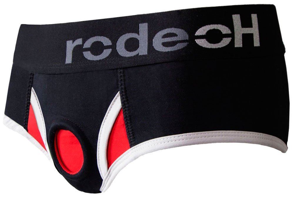 RodeoH Brief+ Underwear Harness Packer - Black/Red XL - Comfortable & Secure Fit for Crossdressing, Cosplay & Everyday Wear