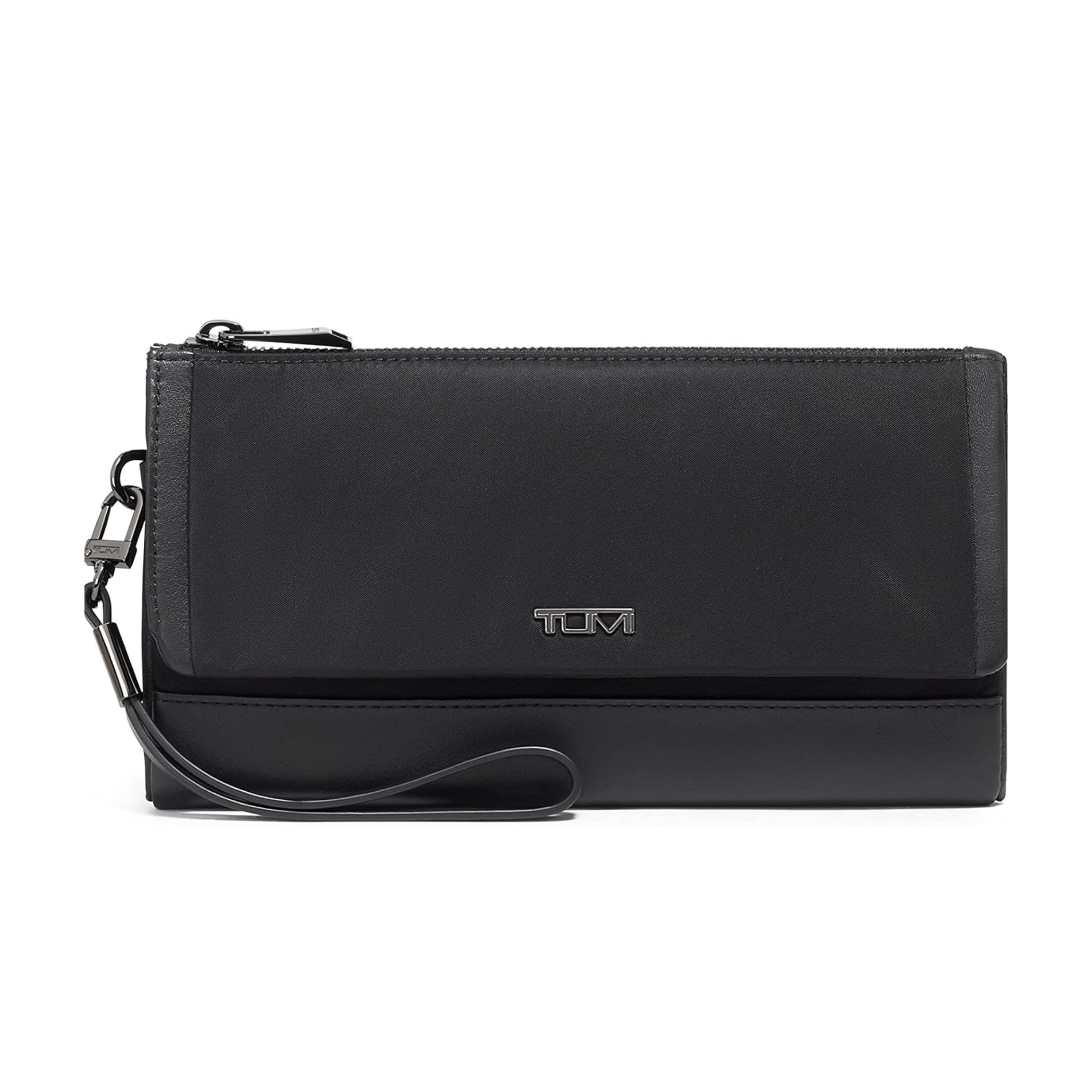 TUMI Voyageur Travel Wallet for Women - RFID Blocking Wristlet Wallet with Passport Holder, Cash & Card Slots - Secure Zipper Closure - Gift Box Included (Black/Gunmetal) - Perfect for Air Travel, Business Trips & Daily Use