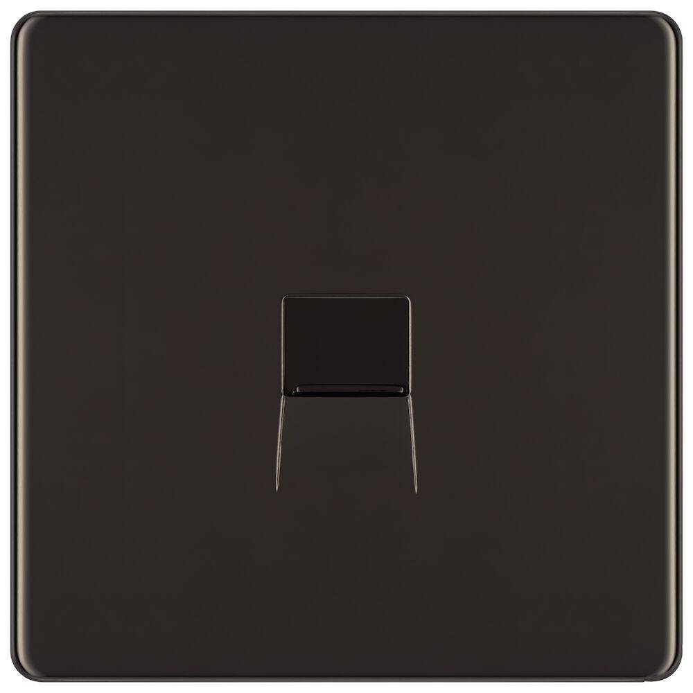 BG Nexus Screwless Black Nickel Master Telephone Socket FBNBTM1 - High-Quality Phone Jack for Home & Office Connectivity
