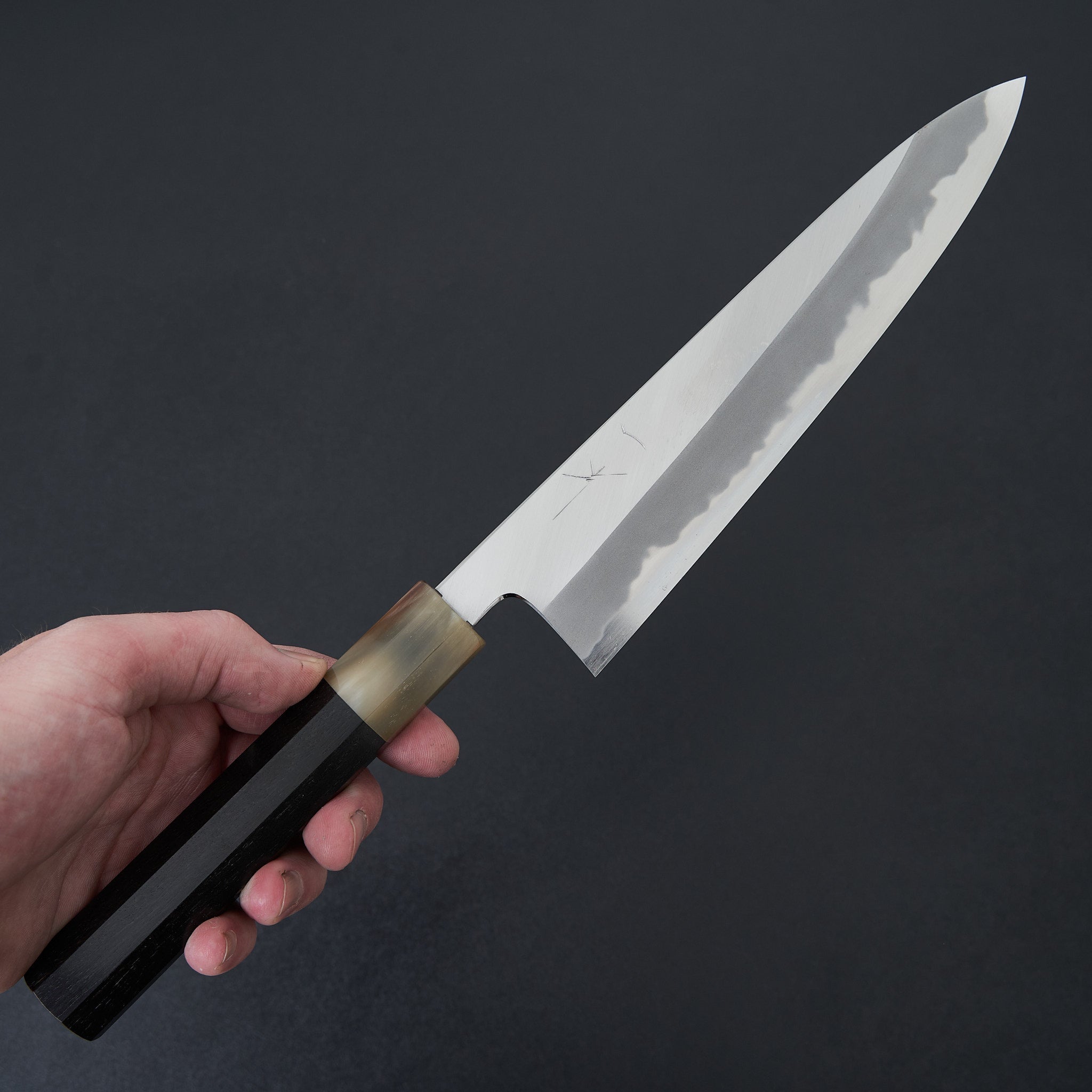 Hitohira Tanaka Kyuzo Blue #1 Migaki Gyuto 210mm Japanese Chef Knife - Taihei Ebony Handle - Premium Kitchen Knife for Sushi, Meat Cutting & Professional Cooking