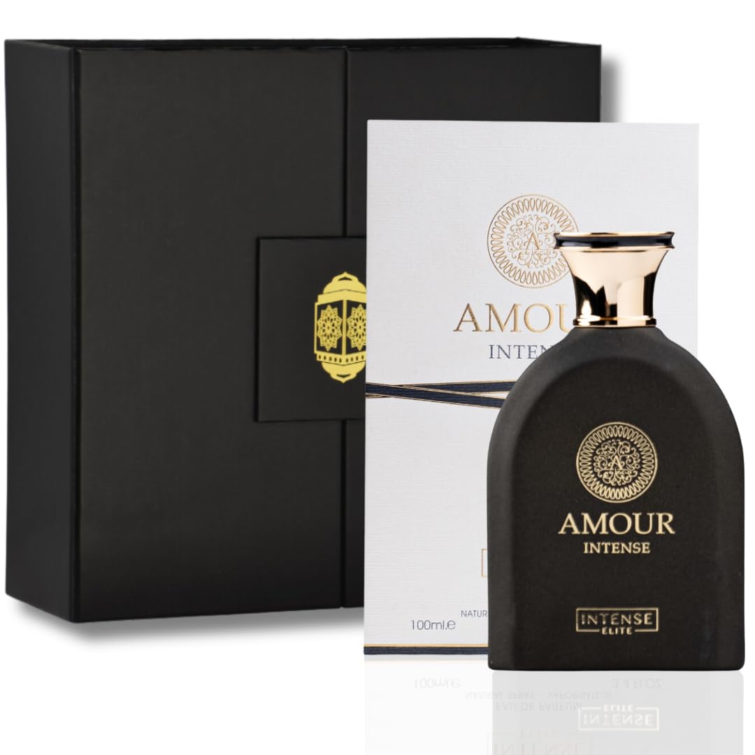 Amour Intense Long Lasting Unisex Perfume for Women & Men - 100ML (3.4Oz) Eau De Parfum with Pimento, Rose & Saffron Notes | Magnetic Gift Box | Perfect for Date Night, Special Occasions & Daily Wear