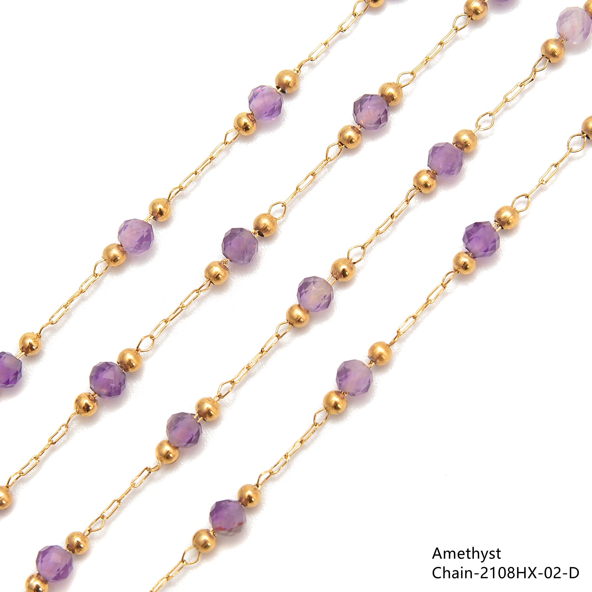 3mm Faceted Round Beads - Multi Gemstone Chain (1 Meter Per Bag) for Jewelry Making, DIY Crafts & Bracelet Designs
