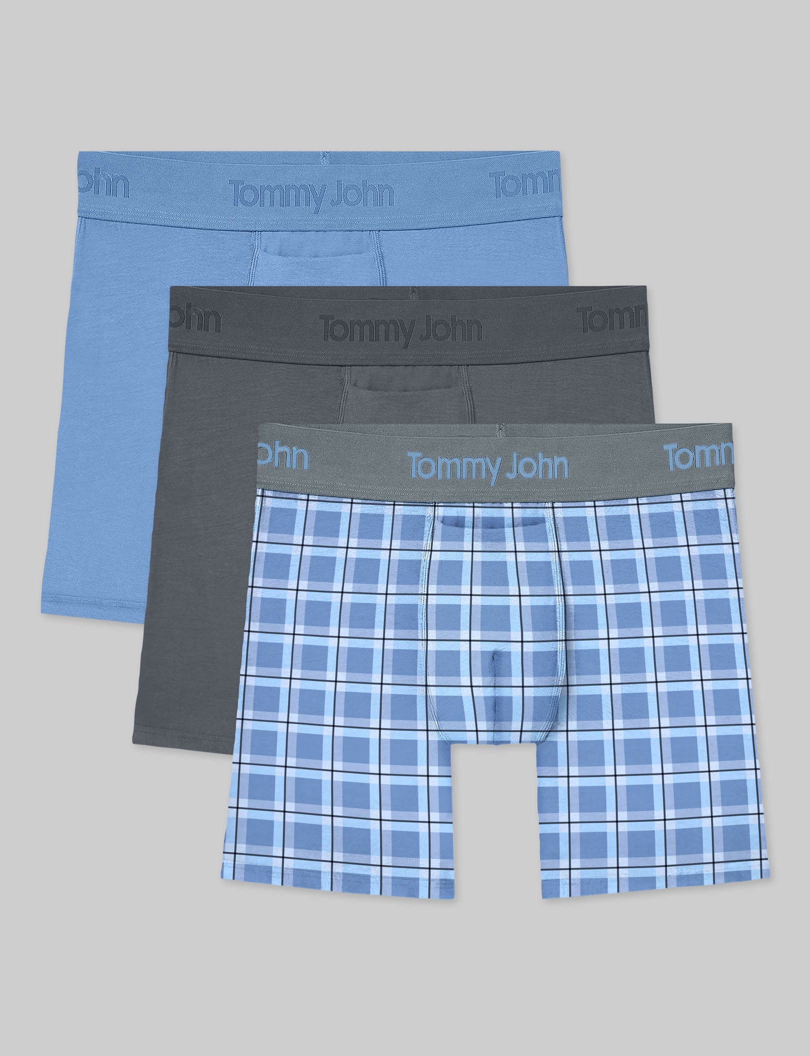 Second Skin Mid-Length Boxer Briefs for Men - 6 Pack (3 Pairs) - Ultra Soft Breathable Underwear for Everyday Comfort & Active Lifestyle