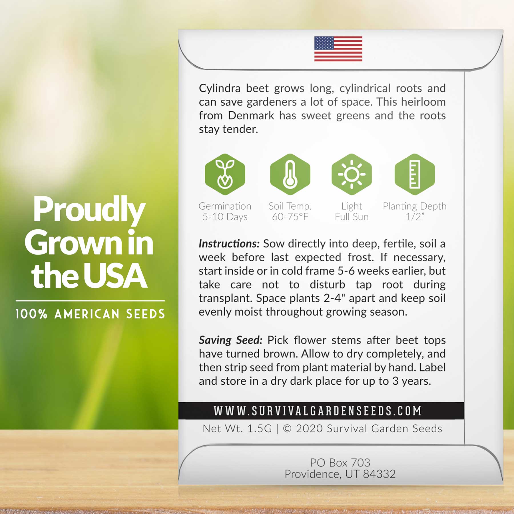 Organic Cylindra Beet Seeds for Planting - Non-GMO, Heirloom Variety - Perfect for Home Gardens, Canning & Pickling
