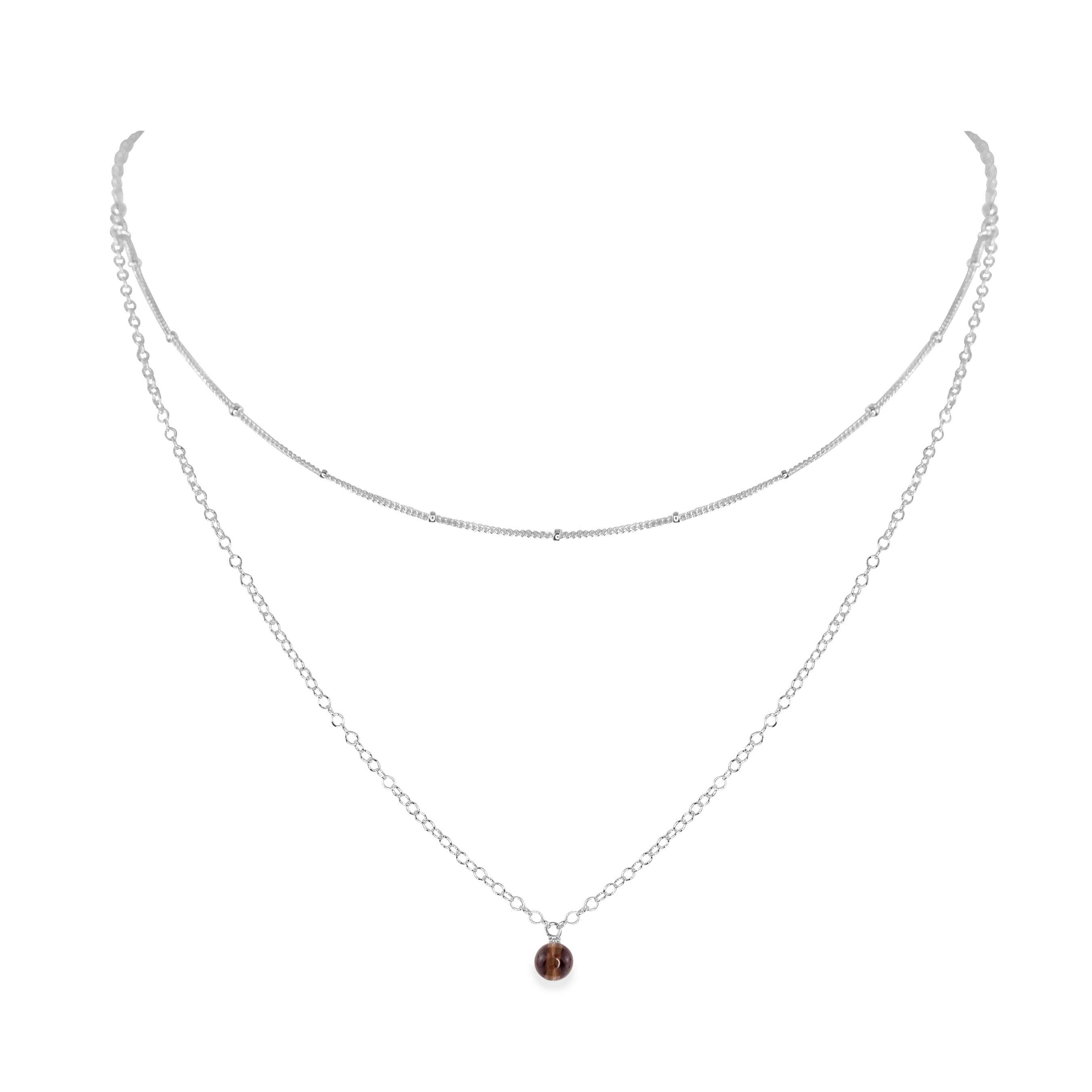 Elegant Smoky Quartz Gemstone Layered Choker Necklace for Women | Healing Crystal Jewelry | Perfect for Boho Style, Meditation & Gift Giving